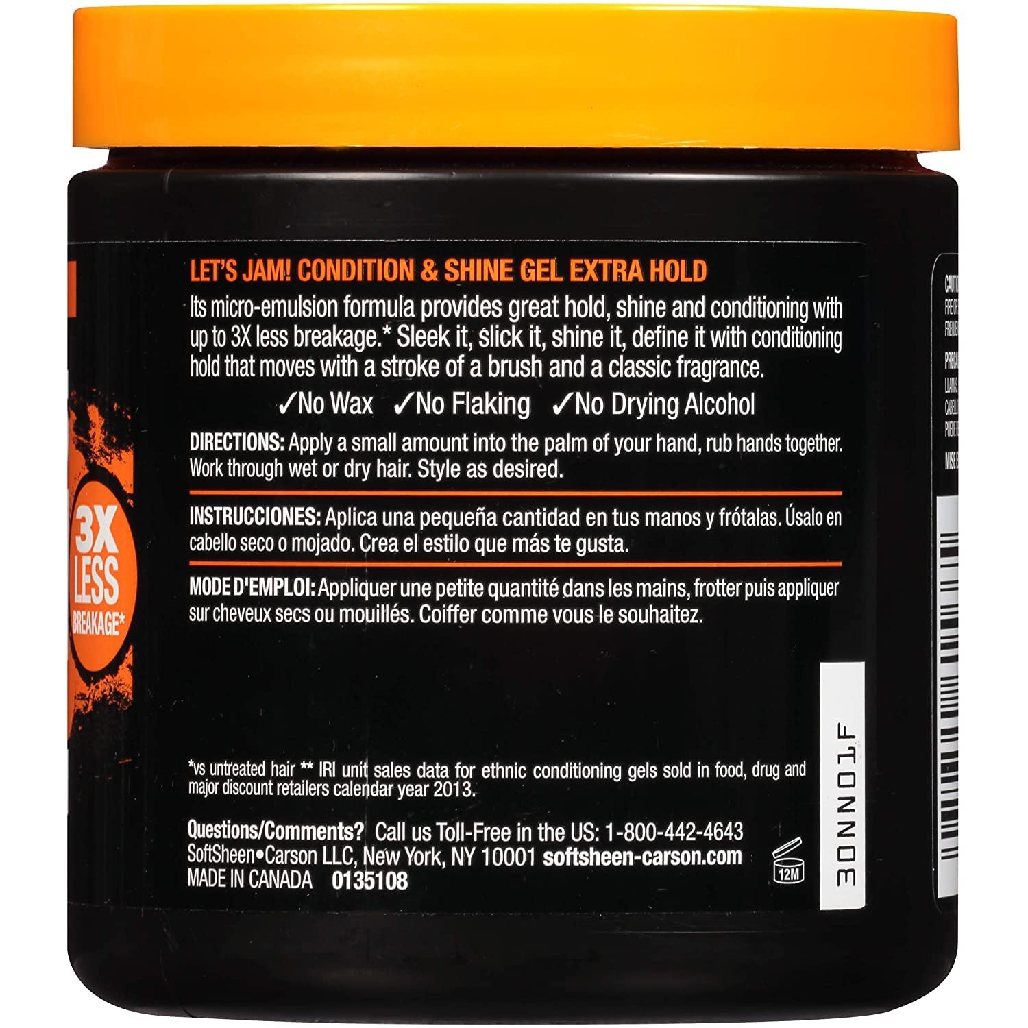 Hair Gel Extra Hold Shining Conditioning Styling 14oz For All Types