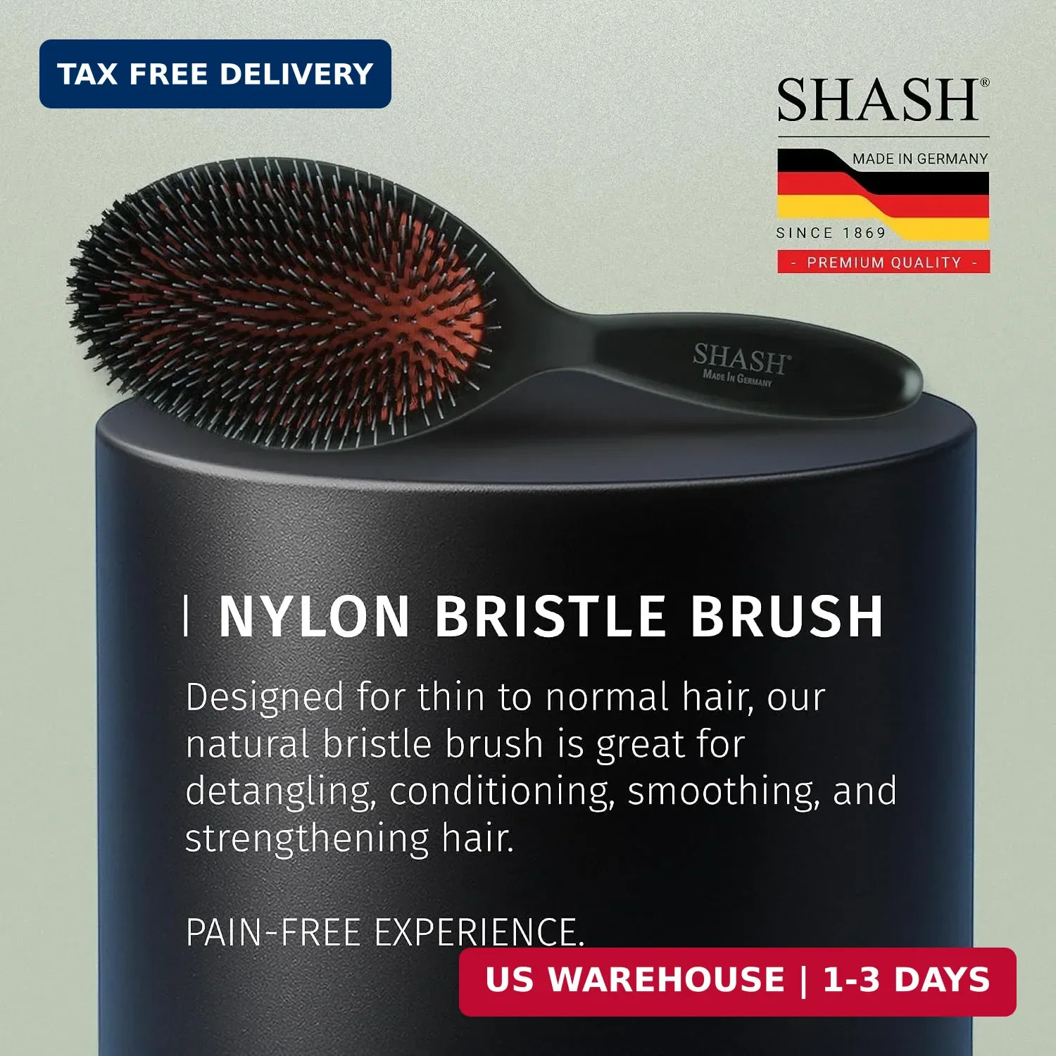 Since 1869 Hand Made In Germany – Nylon and 100% First Cut Boar Bristle Brush Su