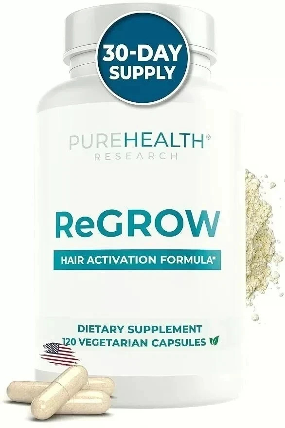 ReGrow Hair Growth Vitamins with Biotin, Hair Supplement by PureHealth 60 Capsul