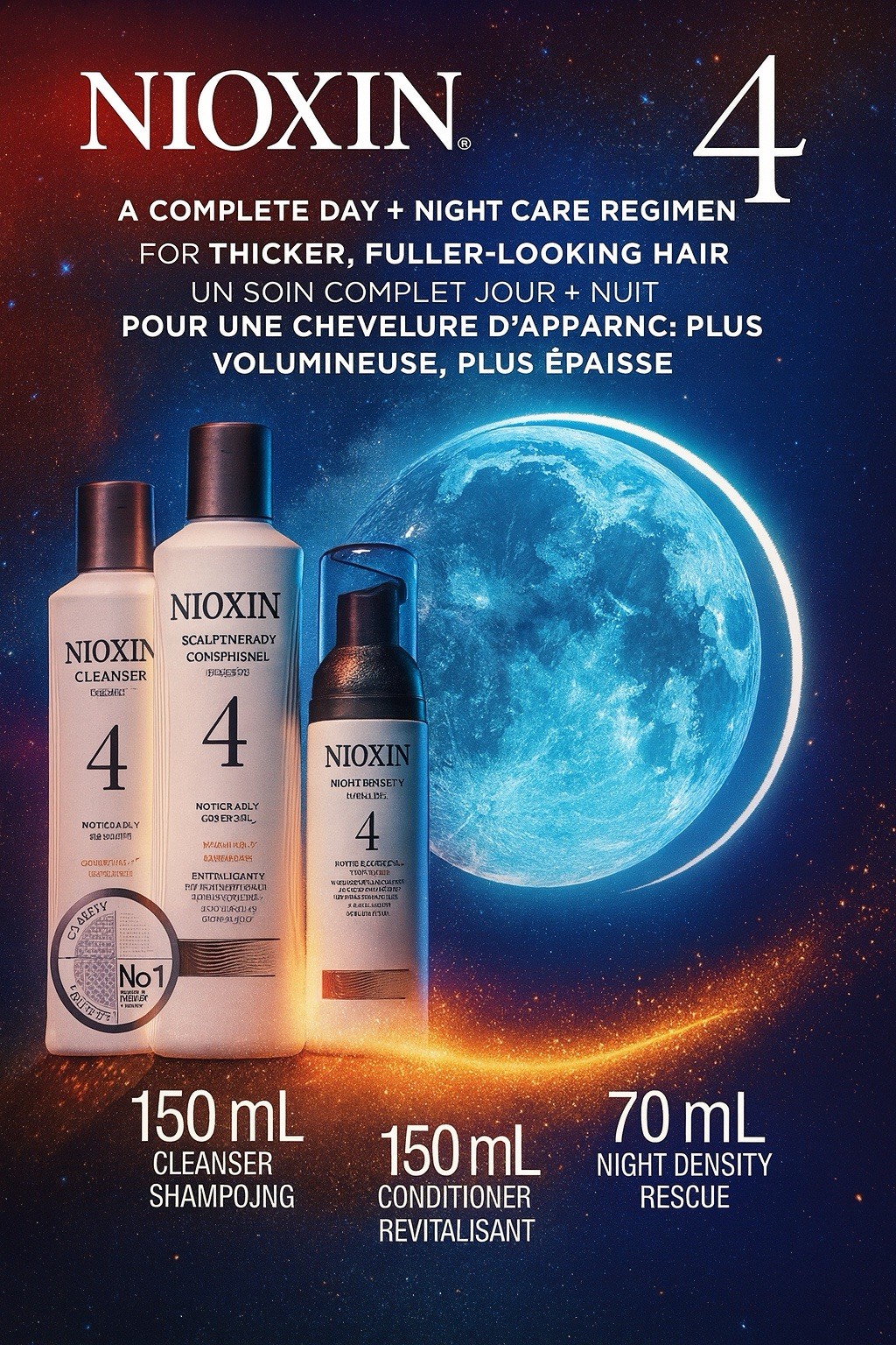 Nioxin System #4 Hair Trial Kit Cleanser Scalp Therapy Scalp Treatment 5.07 oz