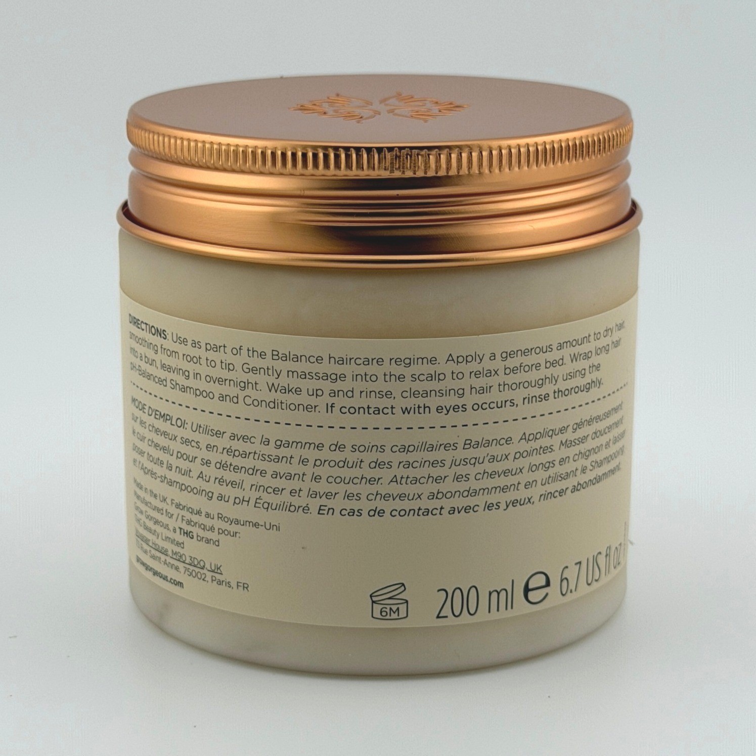 Grow Gorgeous Balance Shine-Enhancing Overnight Mask 200ml – 6.7 fl oz NIB
