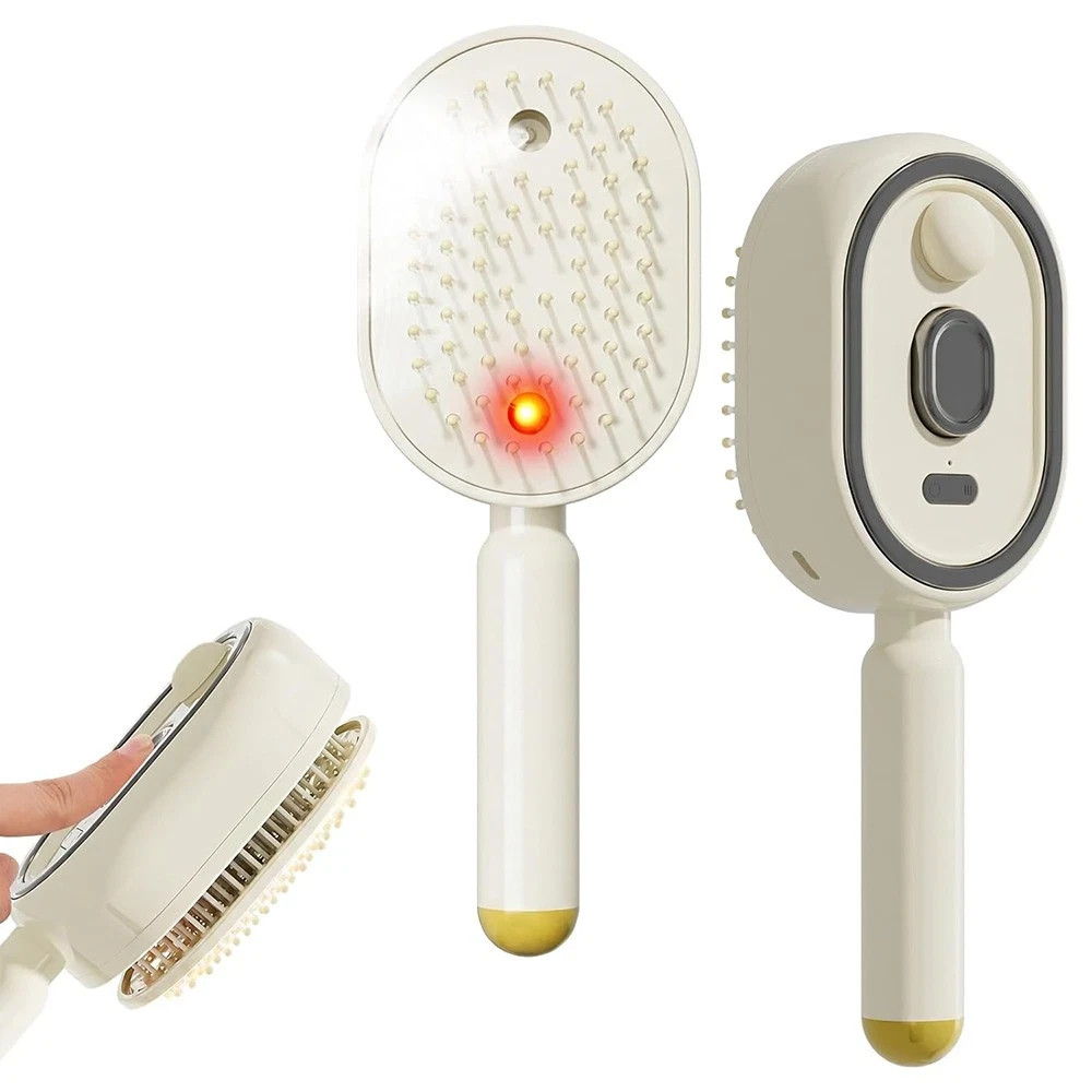 Electric Steam Hair Straightener Brush Rechargeable Anti Frizz Detangling USA