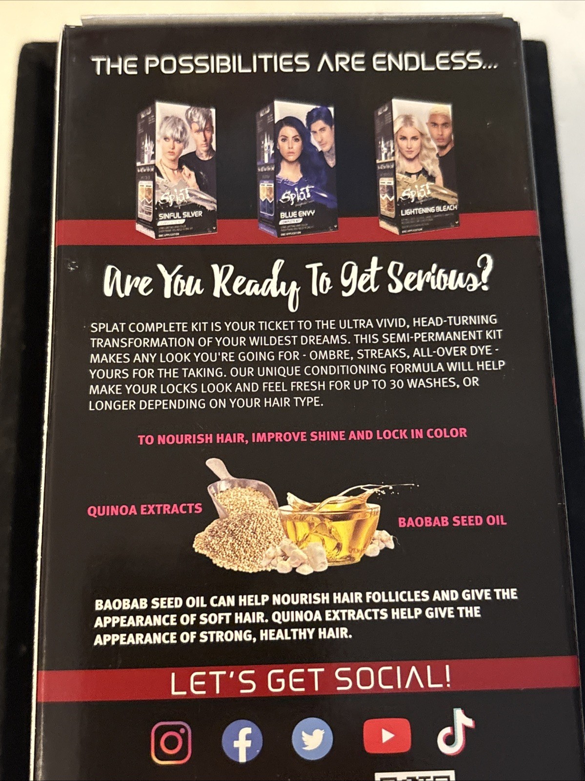 Splat Crimson Obsession Semi Permanent Hair Dye Kit with Bleach, 1 Application,