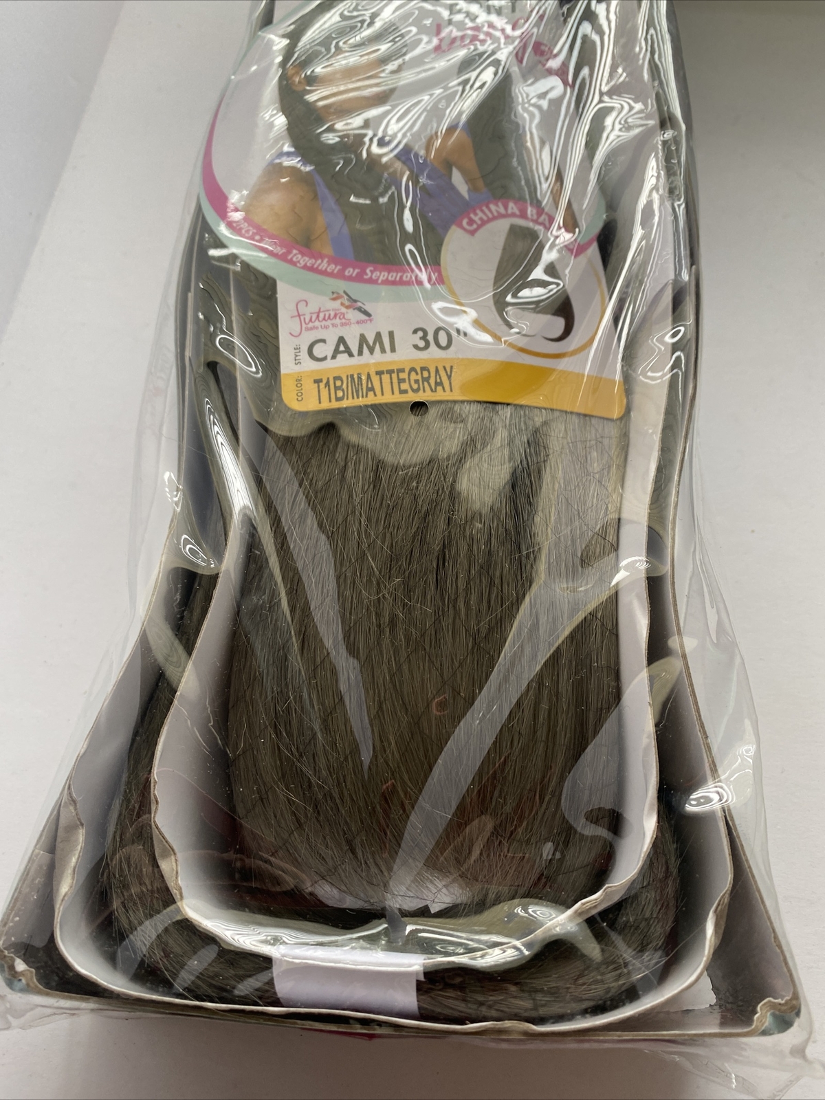 Sensationnel Drawstring Instant Ponytail & China Bang – CAMI 30″ T1B/MATTEGRAY