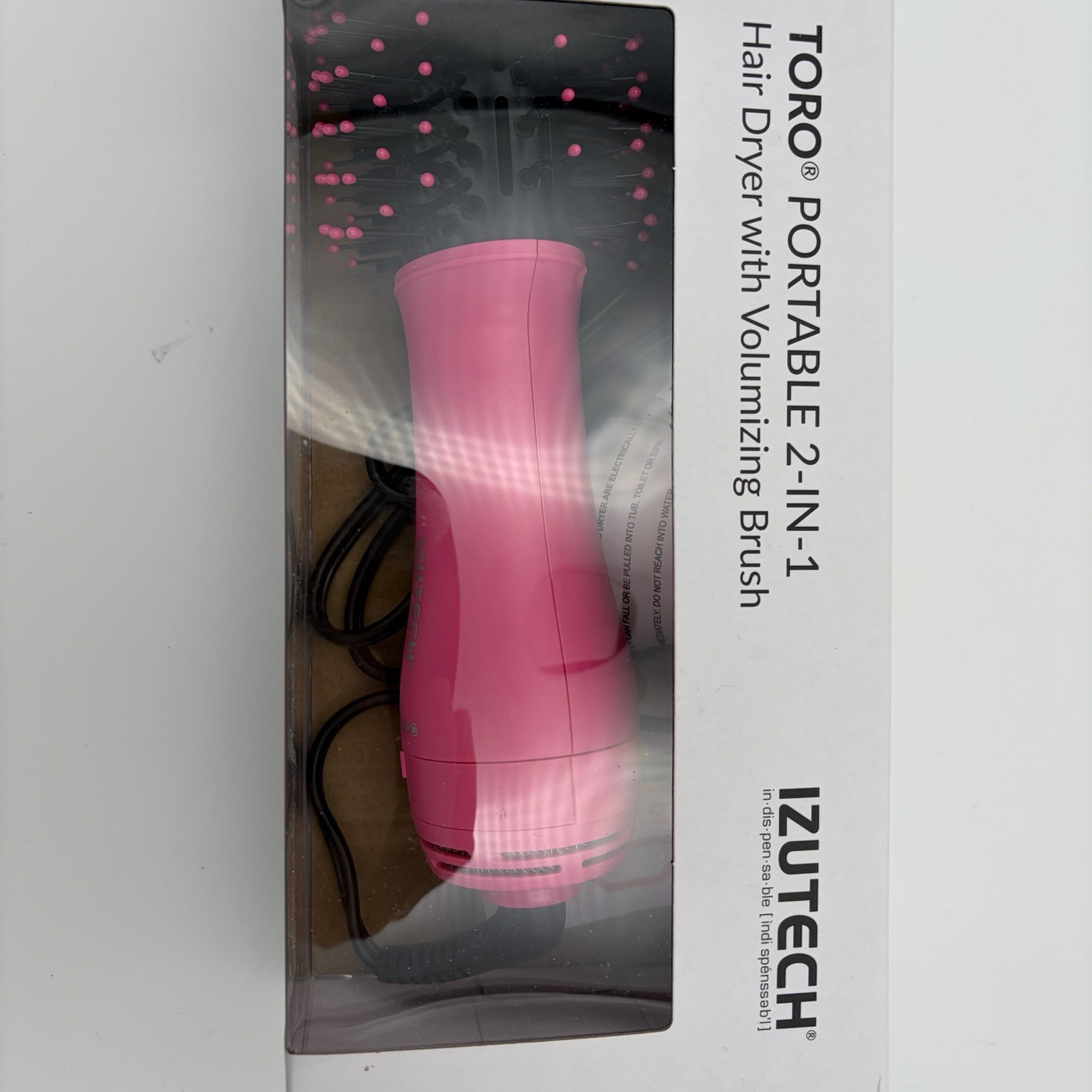 TORO Portable 2-in-1 Hair Dryer with Volumizing Brush Hot Pink “NEW IN BOX”