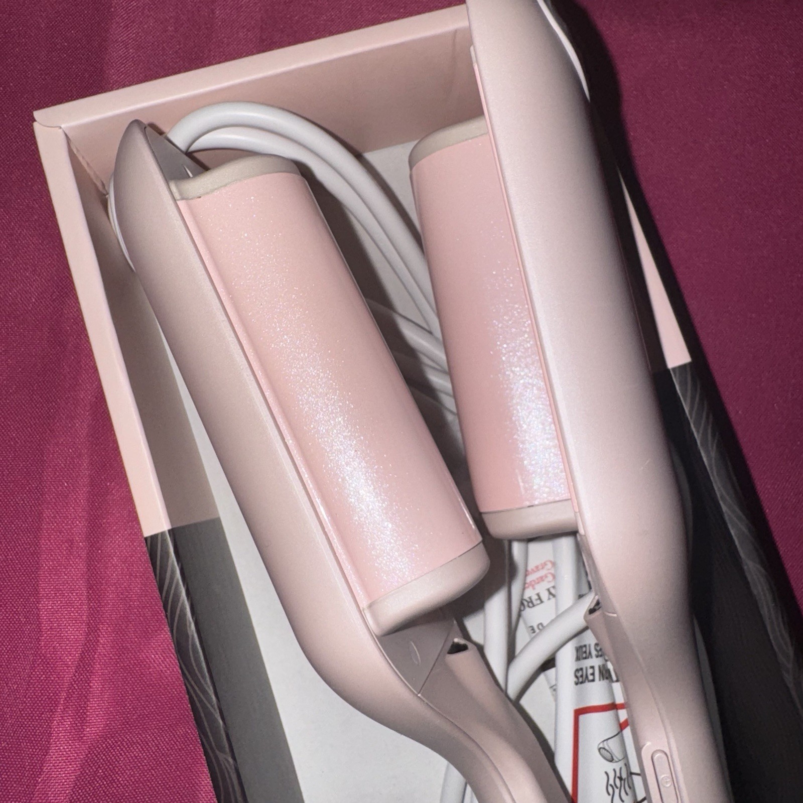 Calista BodyWaver Large Wave Styler Pink Sparkle Double Barrel *NIB*