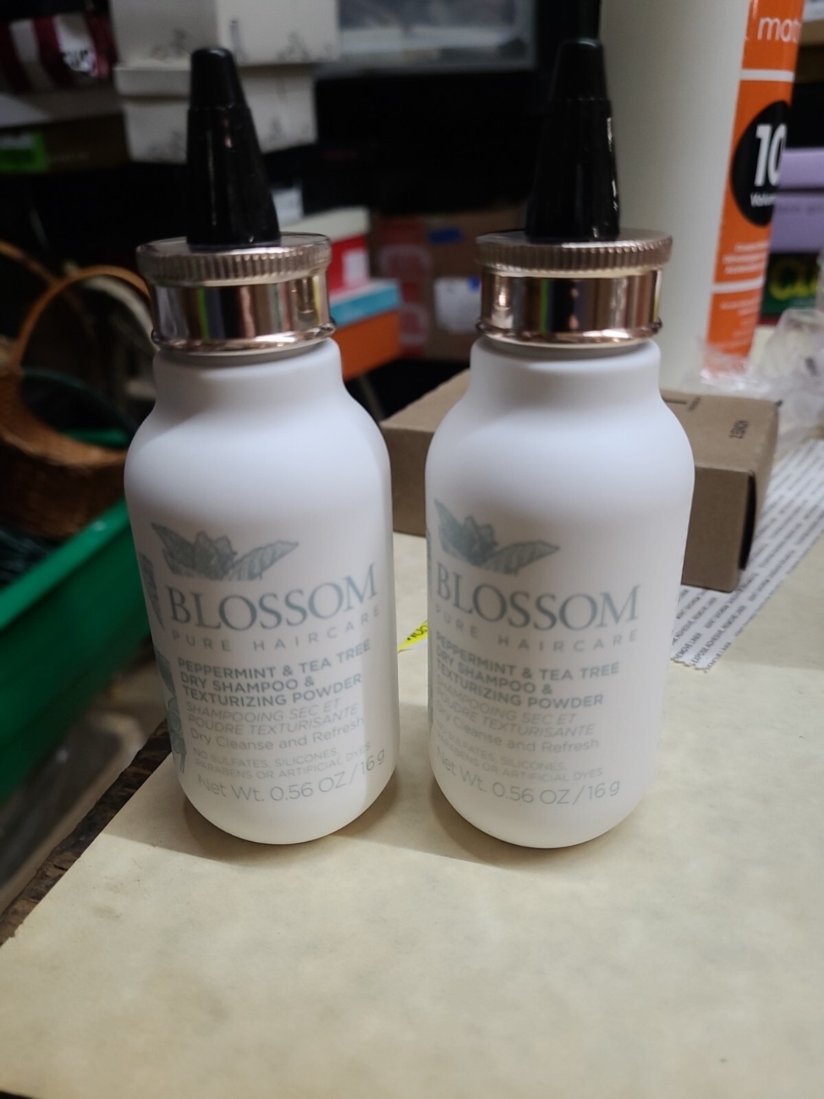 2 bottles ~ Blossom Peppermint and Tea Tree Dry Shampoo And Texturizing Powder