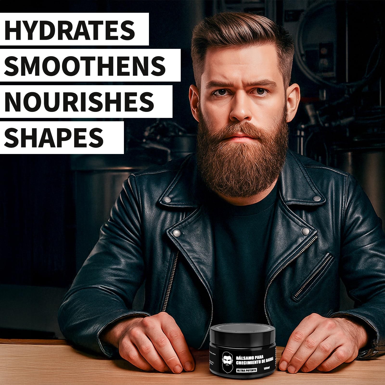 Estimulante de Barba, Bálsamo Para 3.5 Fl Oz (Pack of 1), Black