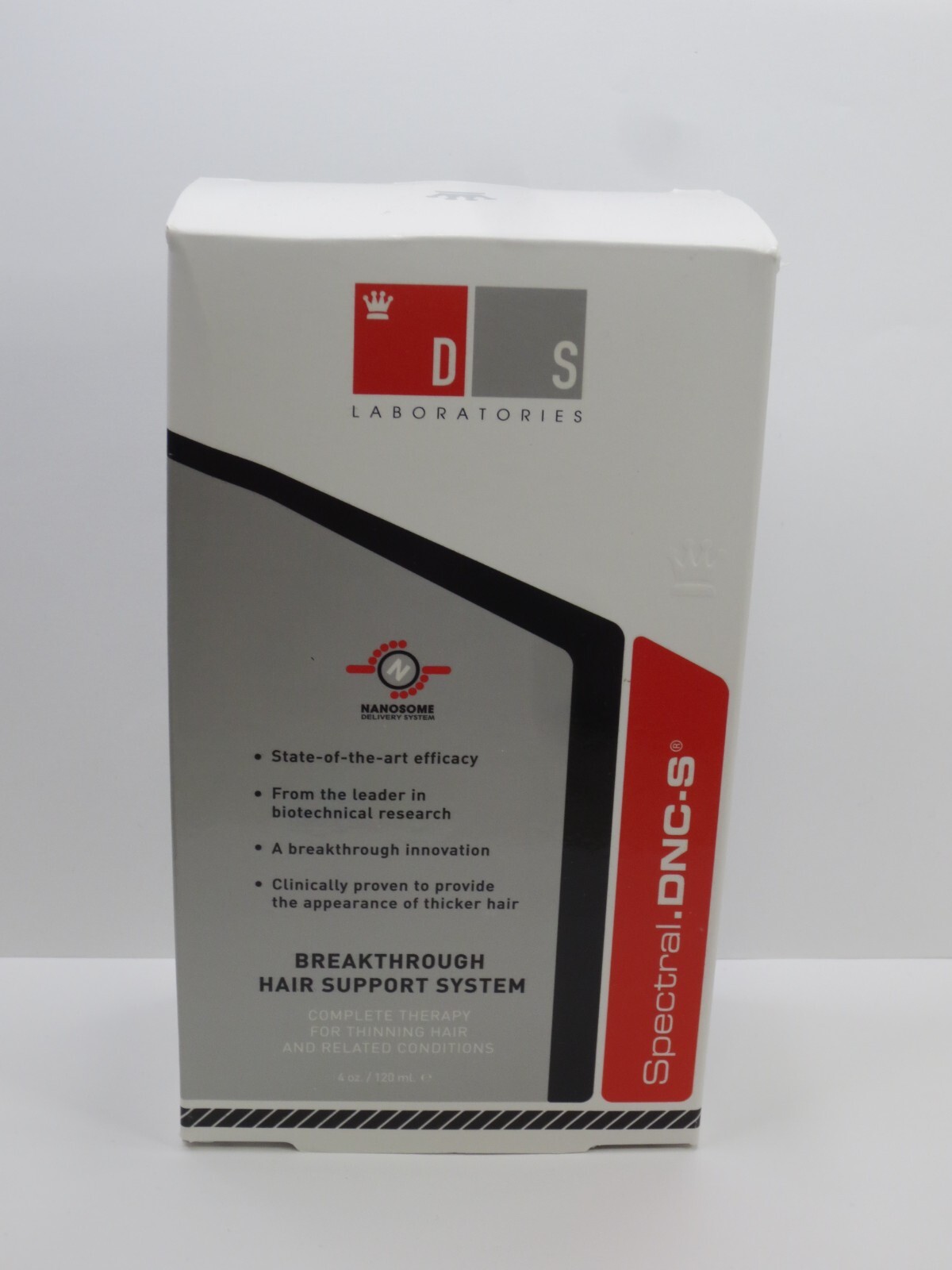 DS LABORATORIES BREAKTHROUGH HAIR SUPPORT SYSTEM FOR THINNING HAIR 4 OZ BOXED