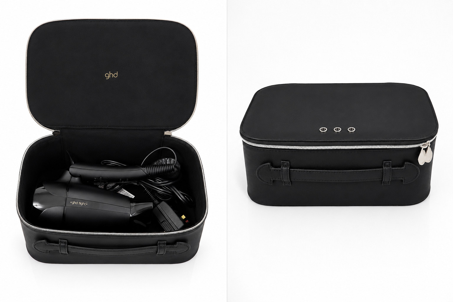GHD Flight + Travel Hair Dryer 1300w Compact Blow Dryer Black With Case