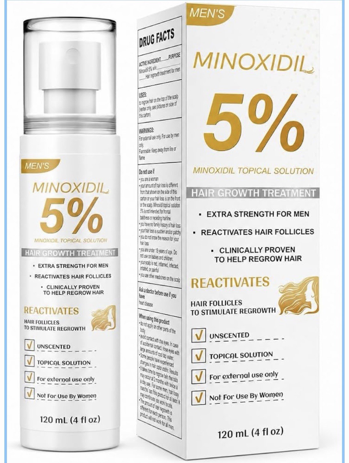 Men’s Minoxidil 5% Hair Growth Treatment Topical Solution Unscented 2.02 fl oz