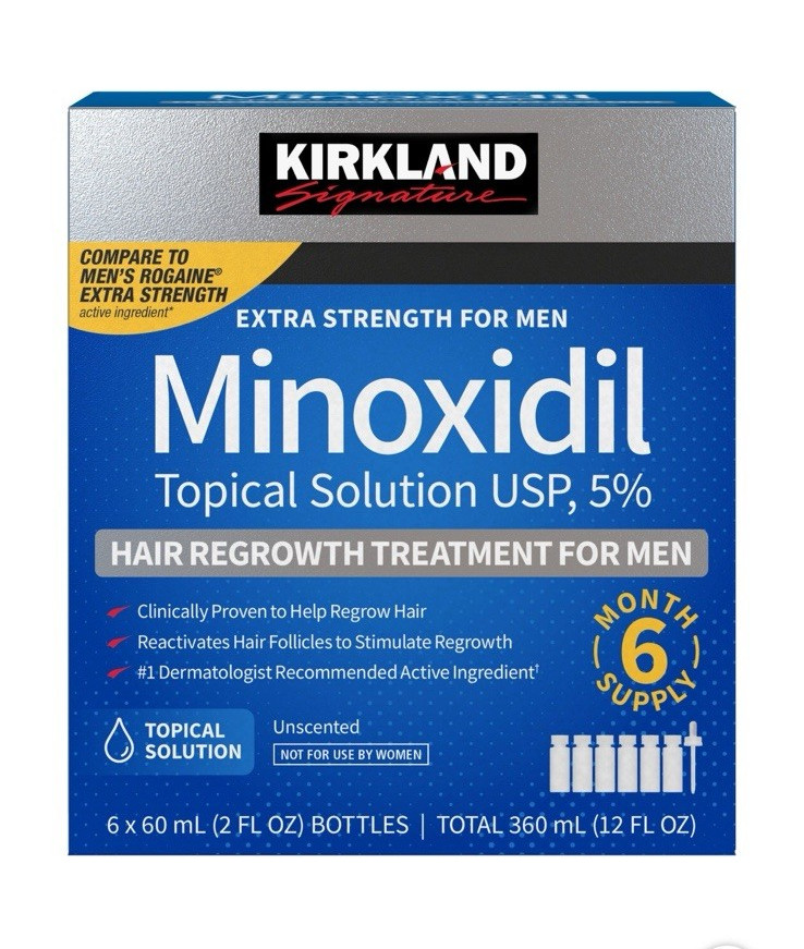 Kirkland Signature Minoxidil 5% Topical Solution for Men Unscented 12 fl oz