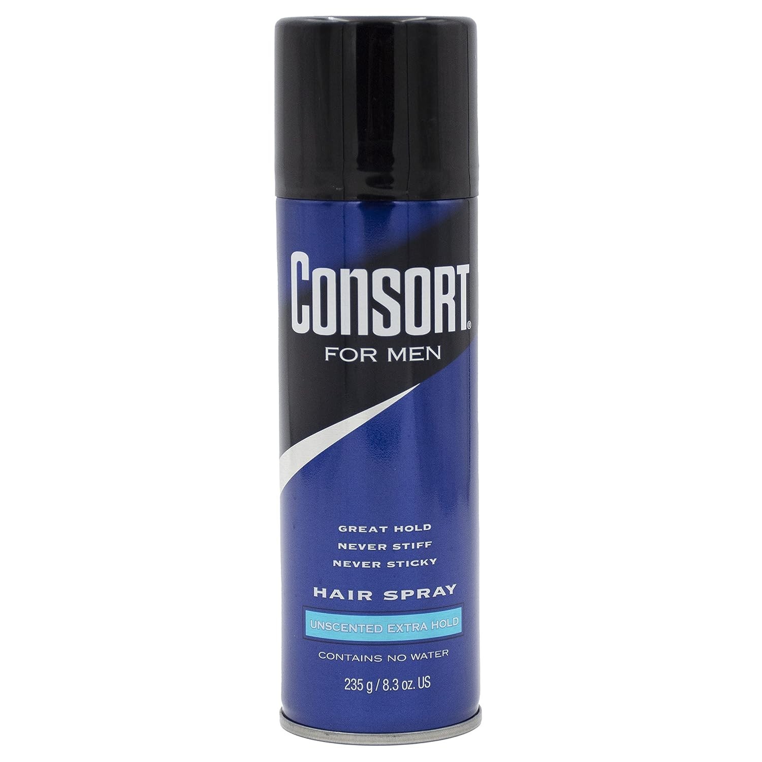 Consort Unscented Extra Hold Hair Spray for Men, Shine Enhancing, Fast-Drying