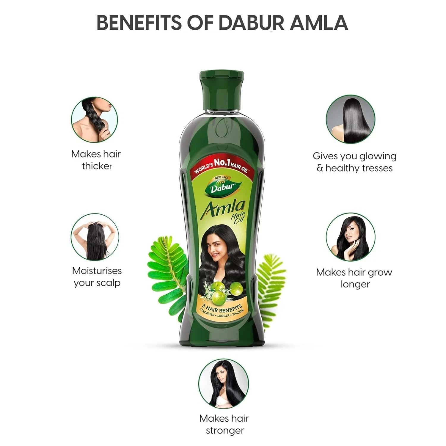 Dabur Amla Hair oil for Stronger, Longer and Thicker Hair -180ml