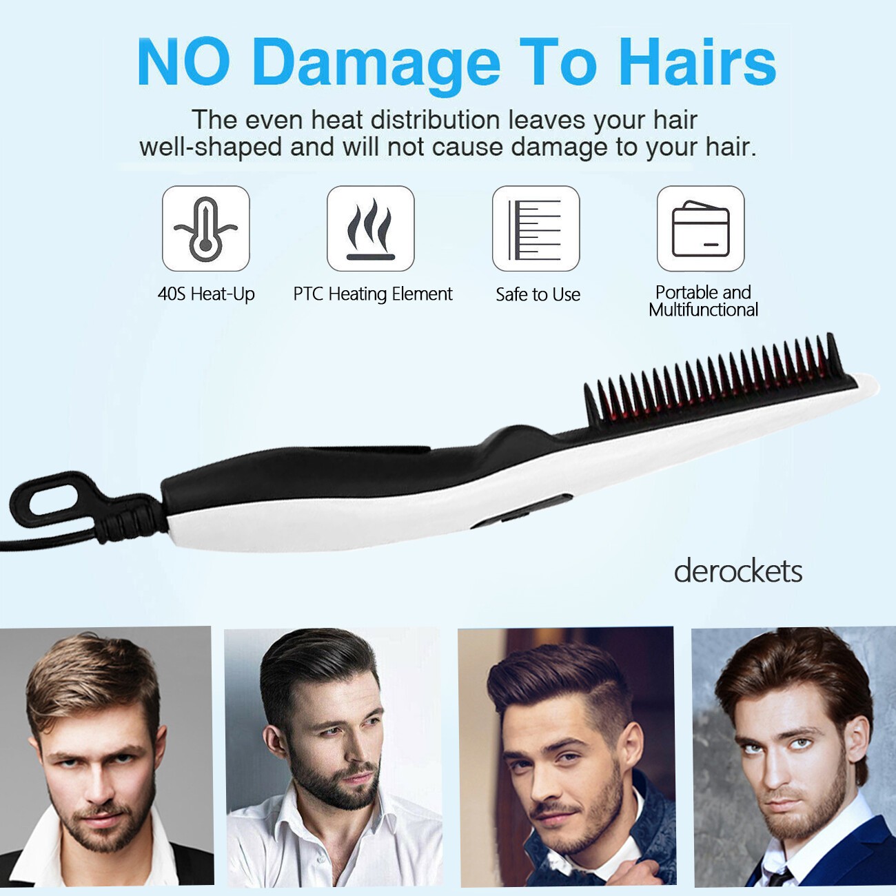 Hair Straightener Comb Pro Electric Beard Straightening Comb Heat Hot Comb Press