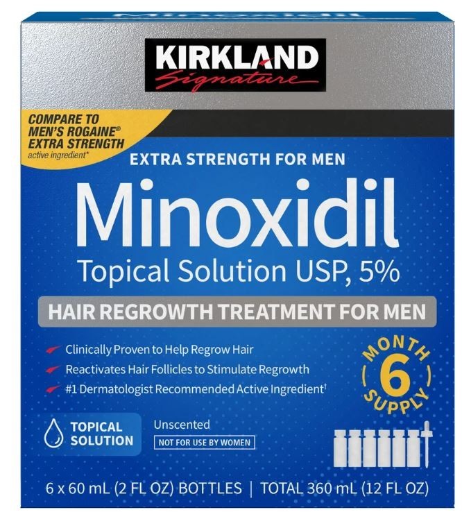 Minoxidil 5% Extra Strength Men 6 Month Supply Hair Regrowth Solution