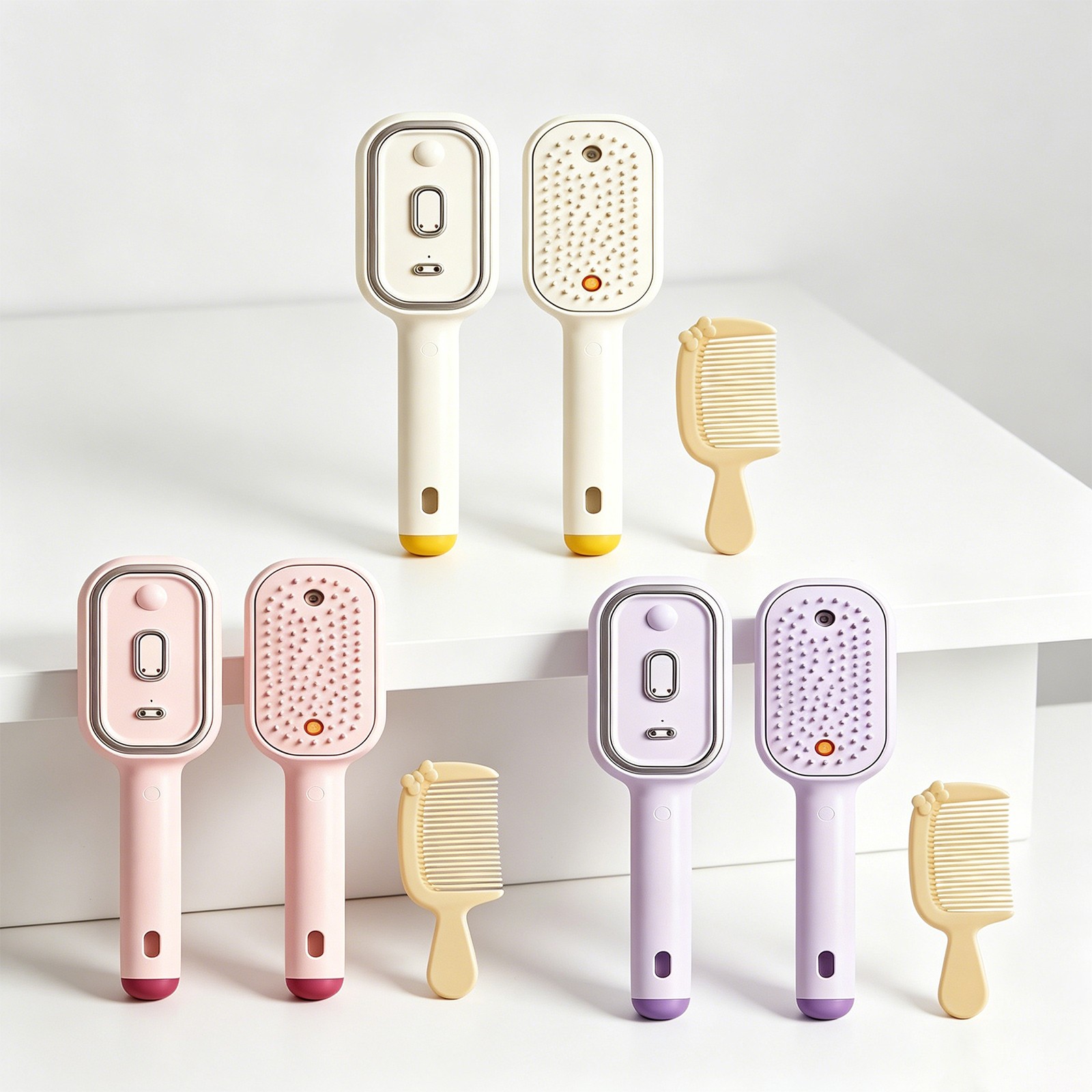Electric Spray Airbag Beige Massage Brush Yellow Hairbrush Set