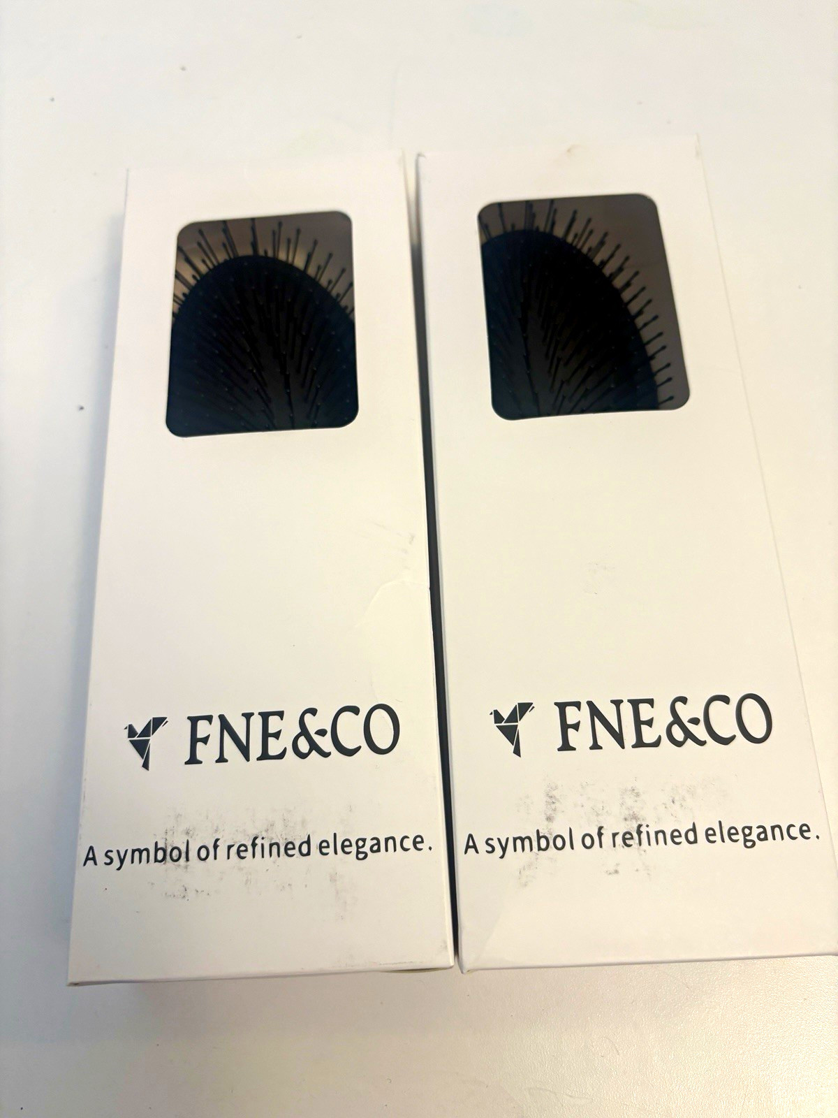 FNE&CO Vented Detangling Hair Brush, Black Plastic Oval for All Hair Types