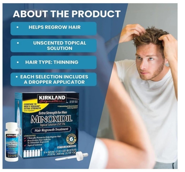 Kirkland Signature Minoxidil 5% Extra Strength 12 Month Supply Exp 03. 2028