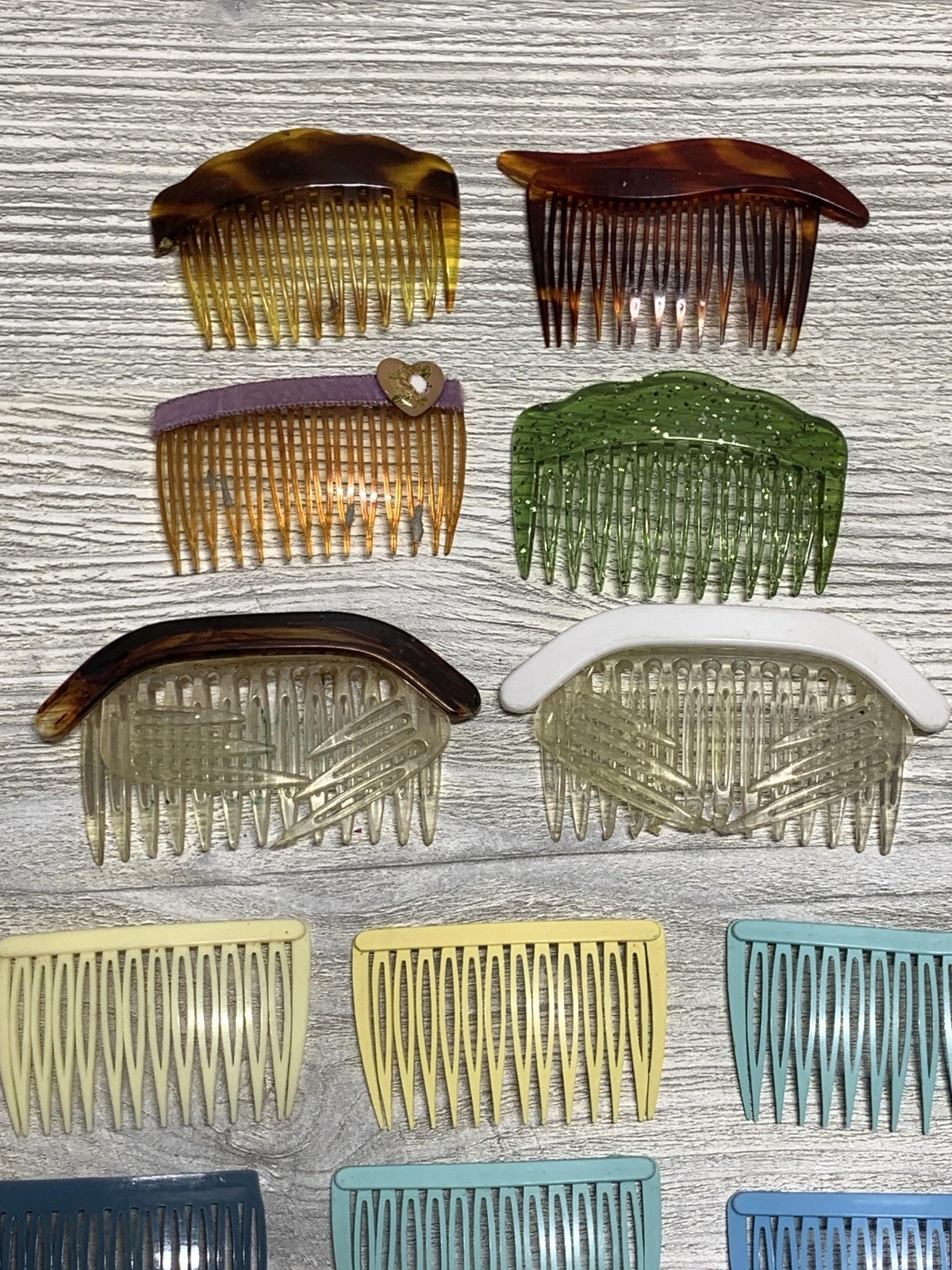 Vintage Hair Comb Set Plastic Decorative Accessories Lot 80s 90s Hair