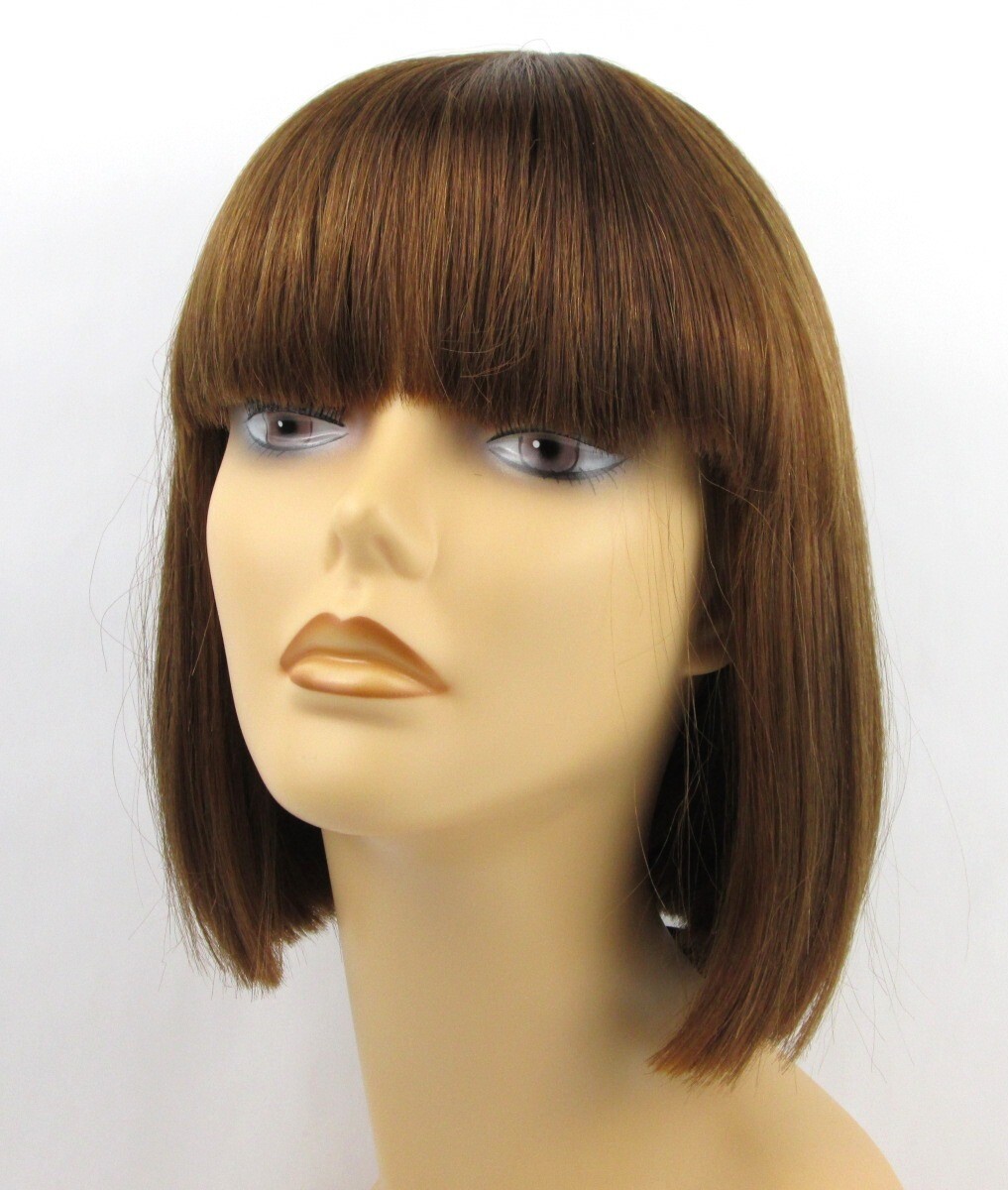 WOMENS SHORT CHIN-LENGTH STRAIGHT HAIR BOB STYLE WIG W/ BANGS CHINA DOLL MINNIE