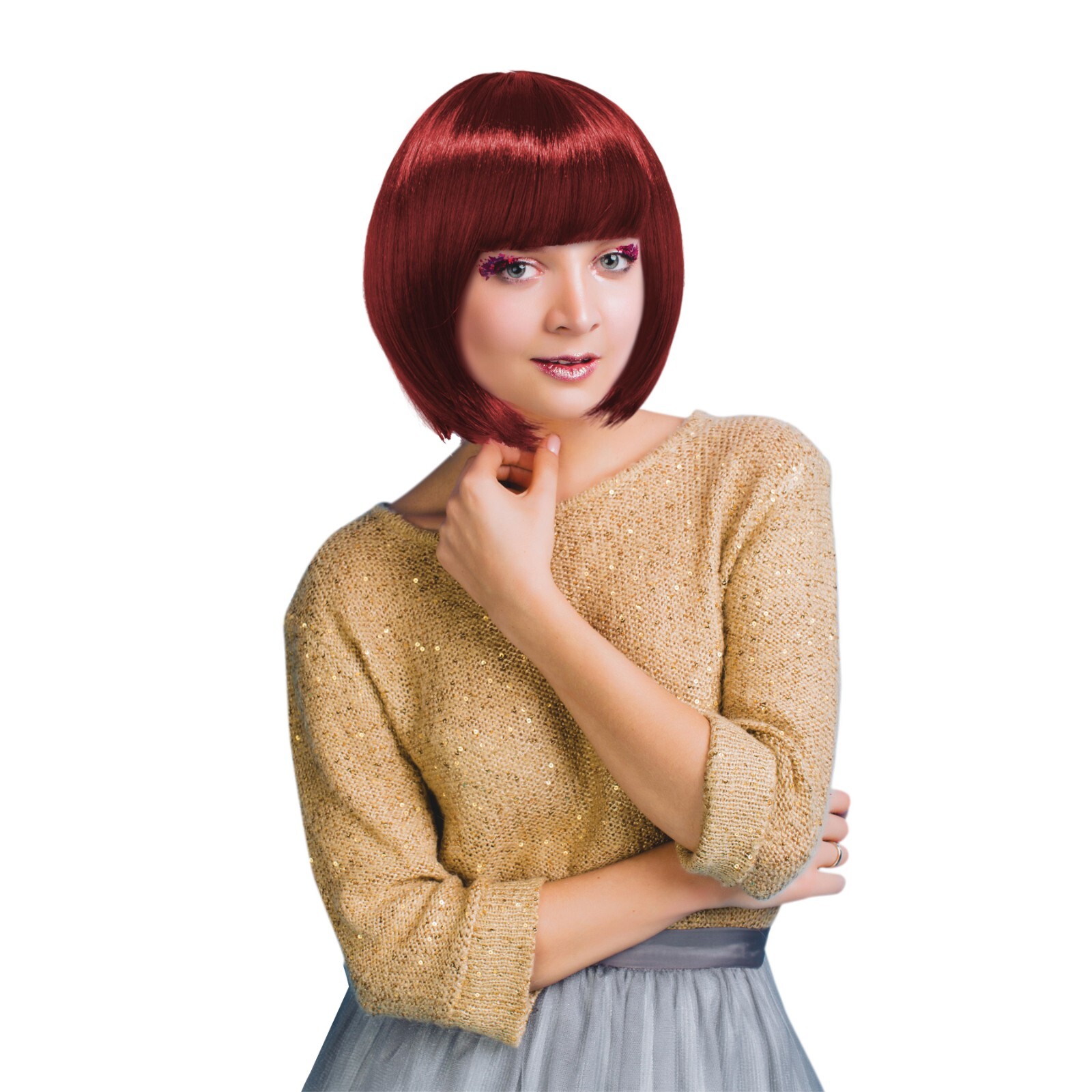 Dress Up America Bob Wig – Short Cosplay Wig with Bangs – Costume Wigs for Adult