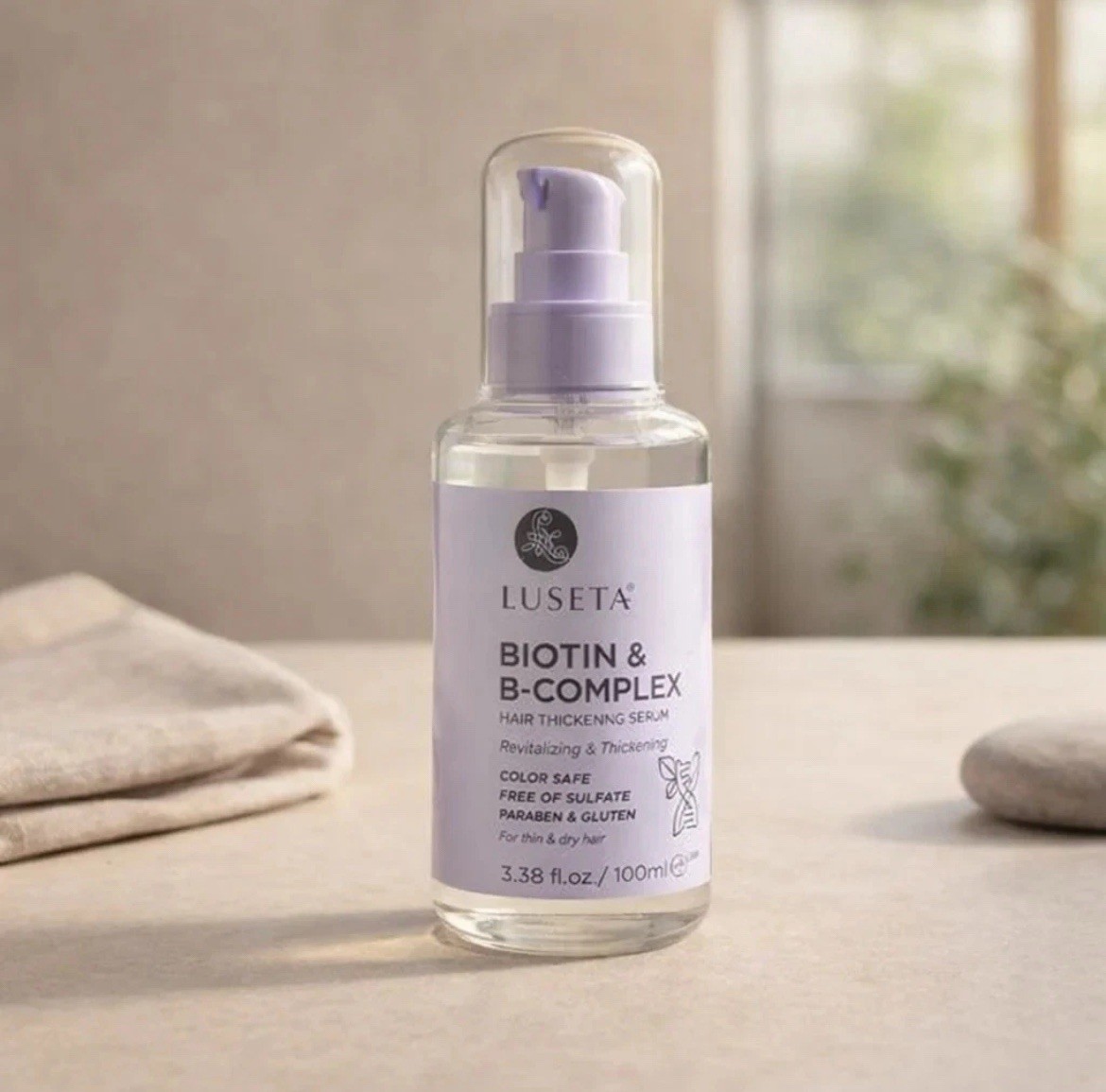 Thickening Biotin & B-Complex Hair Serum by LUSETA – 3.38 fl oz