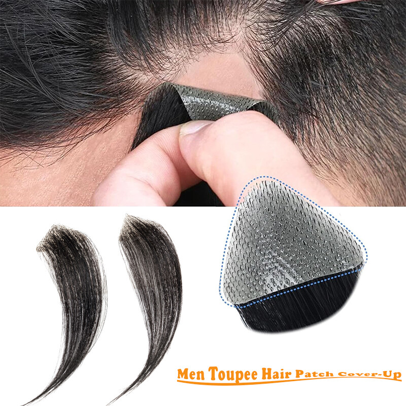 Bald Spot Human Hair Patch Toupee For Men Replacement Unit PU Ultra Thin Skin UK