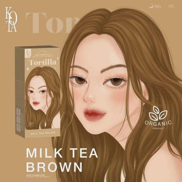 KOTA Hair Color Natural Organic Cream Extract 100g Milk Tea Brown ( Tortilla)