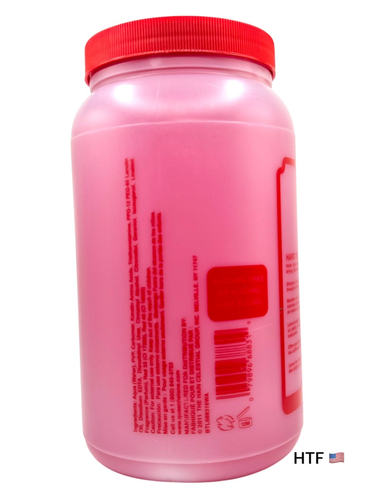 Queen Helene Hard To Hold Hair Styling Gel, Level 7 Hold, Pink 5lbs /80oz 2 PACK