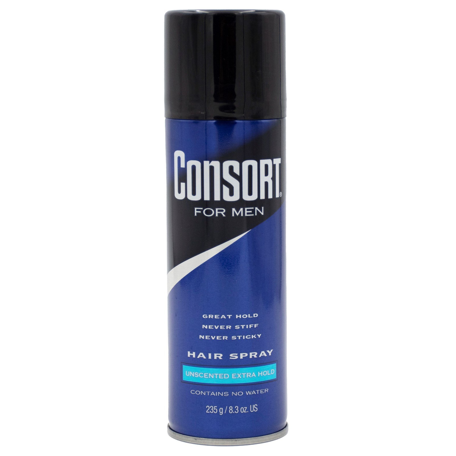 (4 pack) Consort Unscented Extra Hold Hair Spray for Men, 8.3 oz,Shine Enhancing