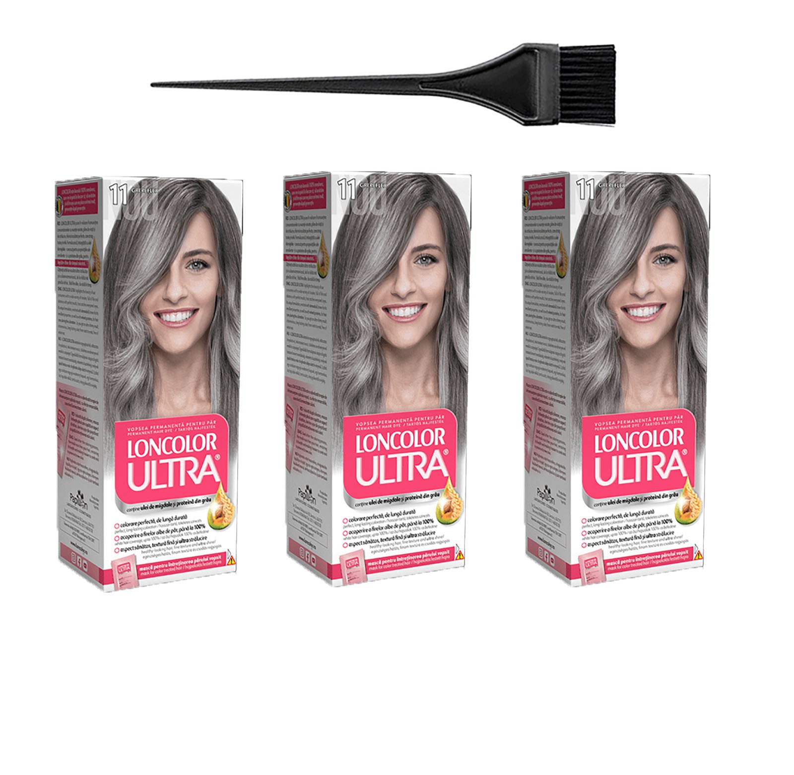 Loncolor Ultra 11 Gray Reflex Intense Long-Lasting Hair Color Bulk Offer 3-Pack
