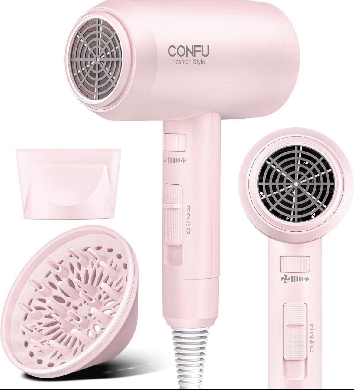 CONFU Ionic Blow Dryer 1600W, Lightweight Fast Drying Negative Ion Hairdryer