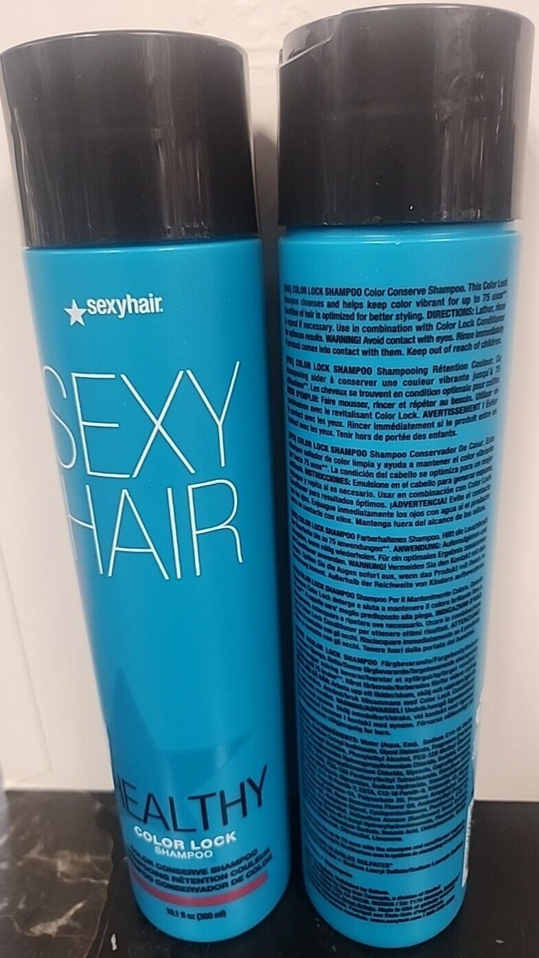 LOT OF 2 BOTTLES SEXY HEALTHY HAIR COLOR LOCK SHAMPOO – 10.1 oz EACH BOTTLE