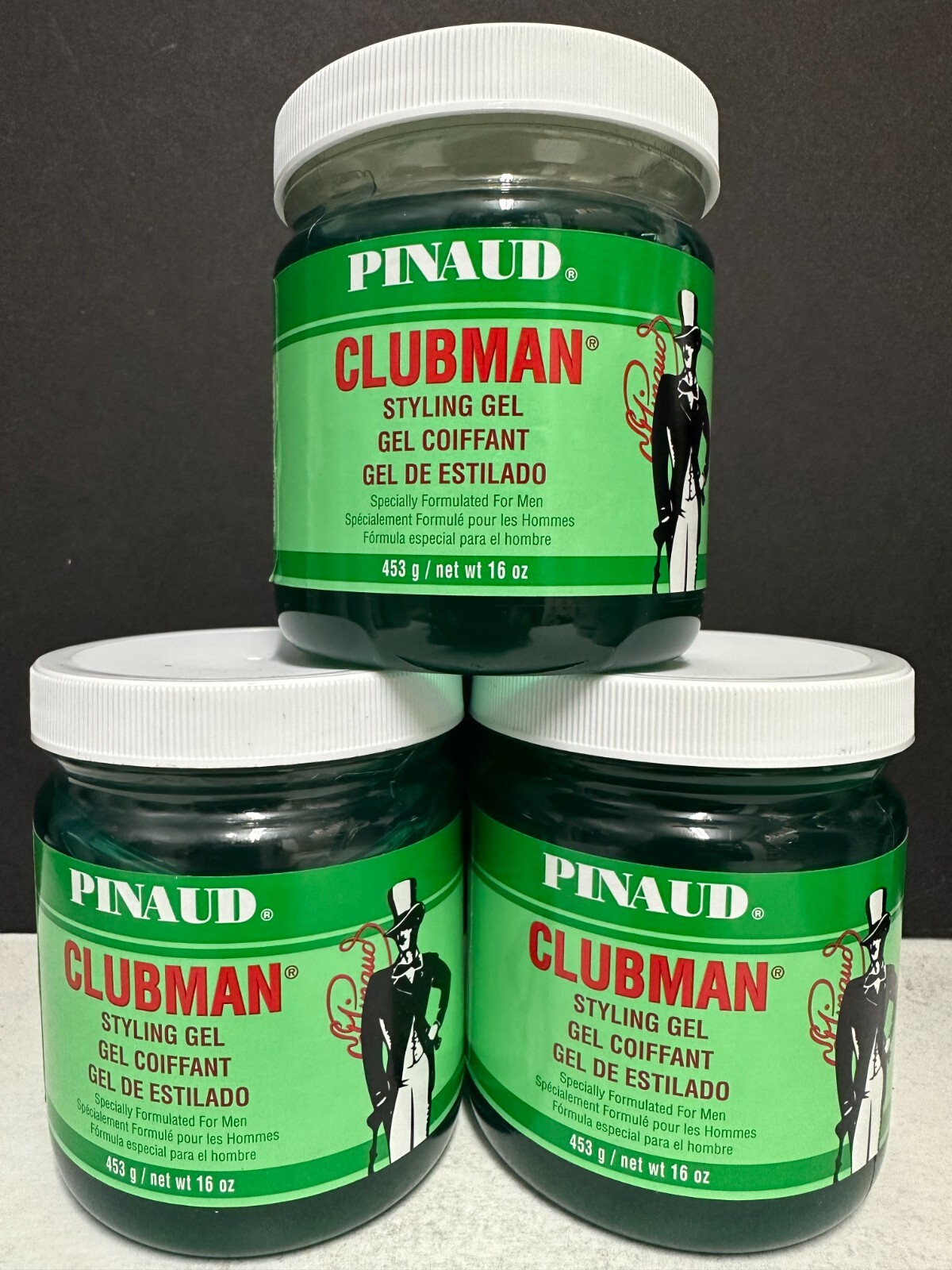 Pinaud Clubman Styling Gel – 3 Pack / 16 oz each