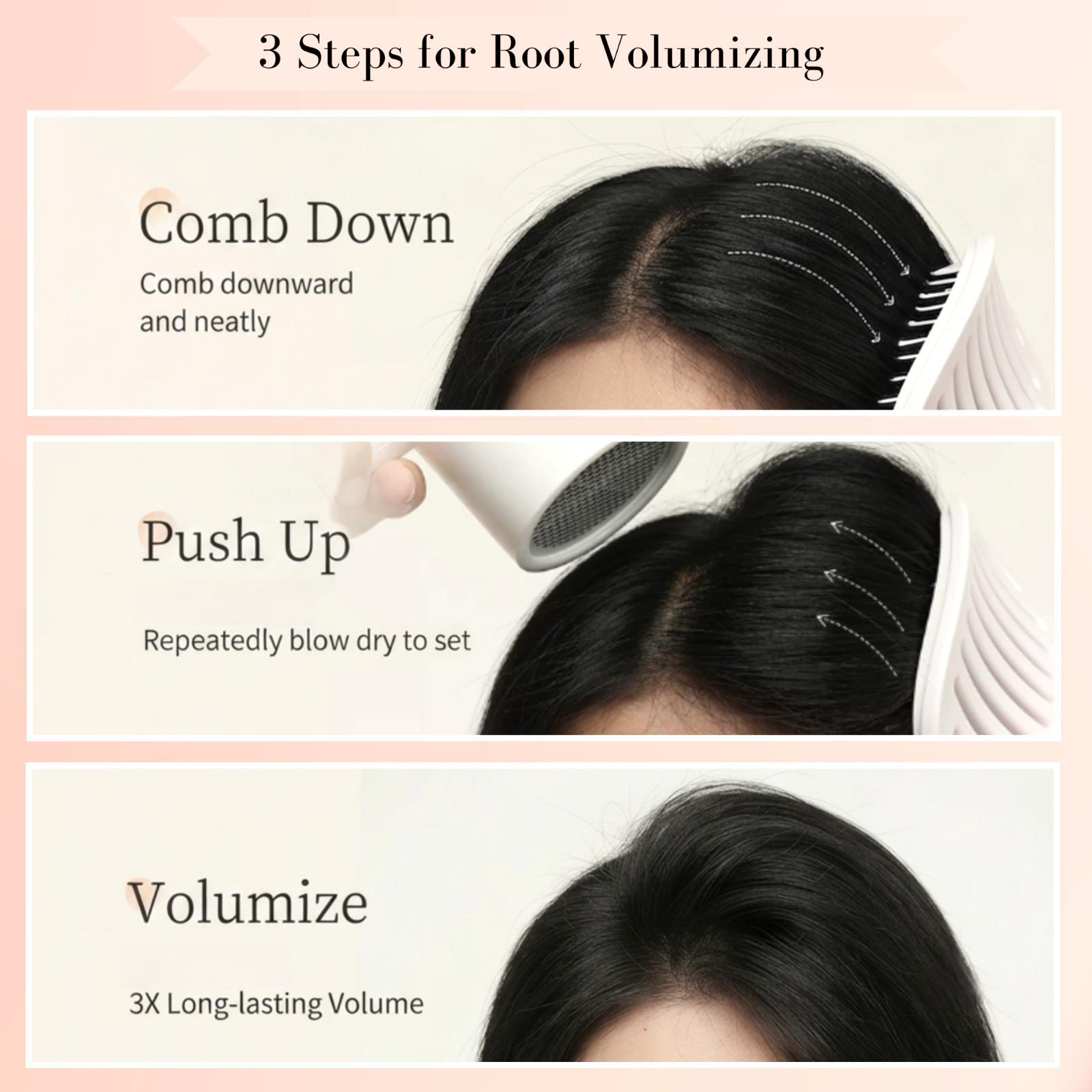 Self Cleaning Curved Vented Detangling Hair Brush for Women, Voluminous Crown