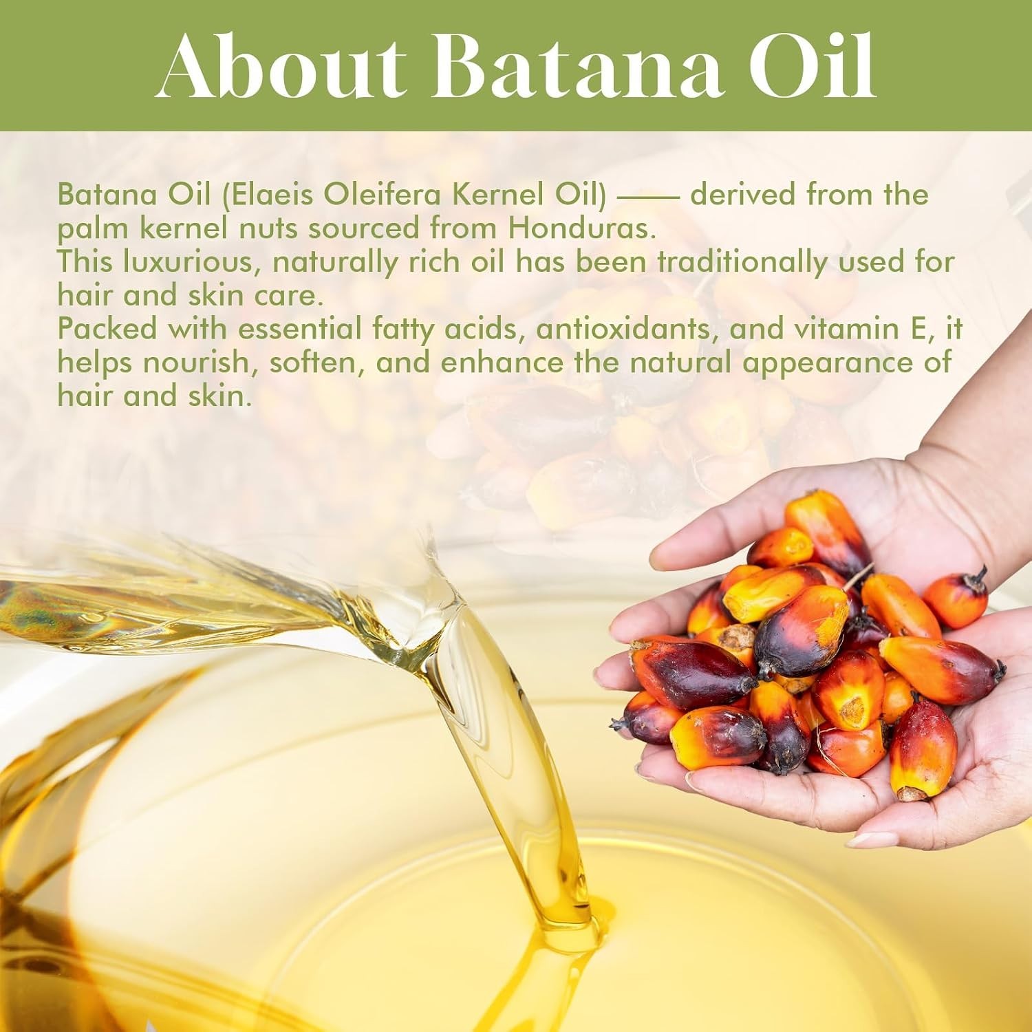 Batana Oil for Hair Growth & Shine, Lightweight Conditioning, 2.03 Fl Oz