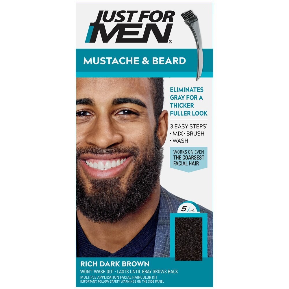 3 Pack Just For Men Mustache & Beard Coloring, Rich Dark Brown