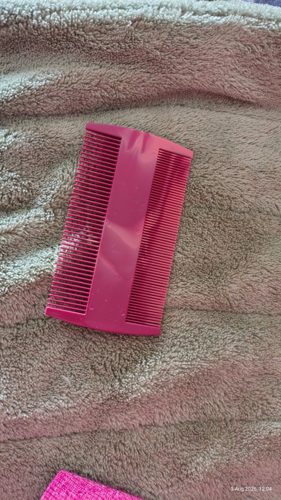 Pink Plastic Flat Barber Comb for Unisex Hair Styling, All Hair Types