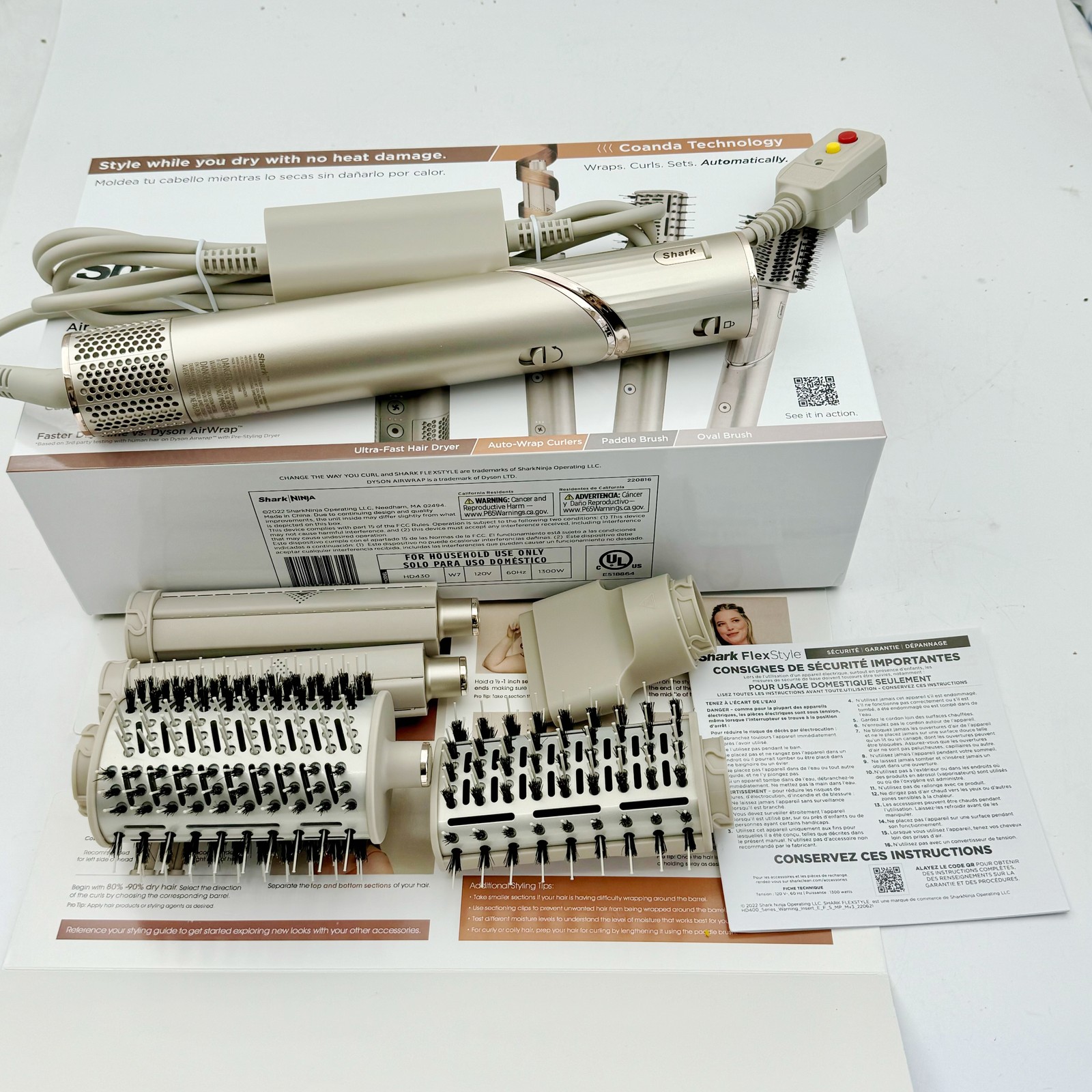 NEW Shark HD430 FlexStyle Air Styling Drying Powerful Hair Blow System Stone US