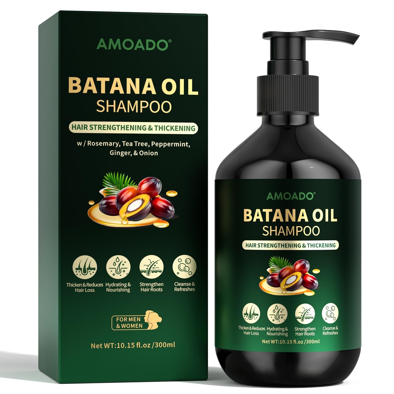 Batana Oil Shampoo for Hair Growth, Strengthening, Thickening, Sulfate Free