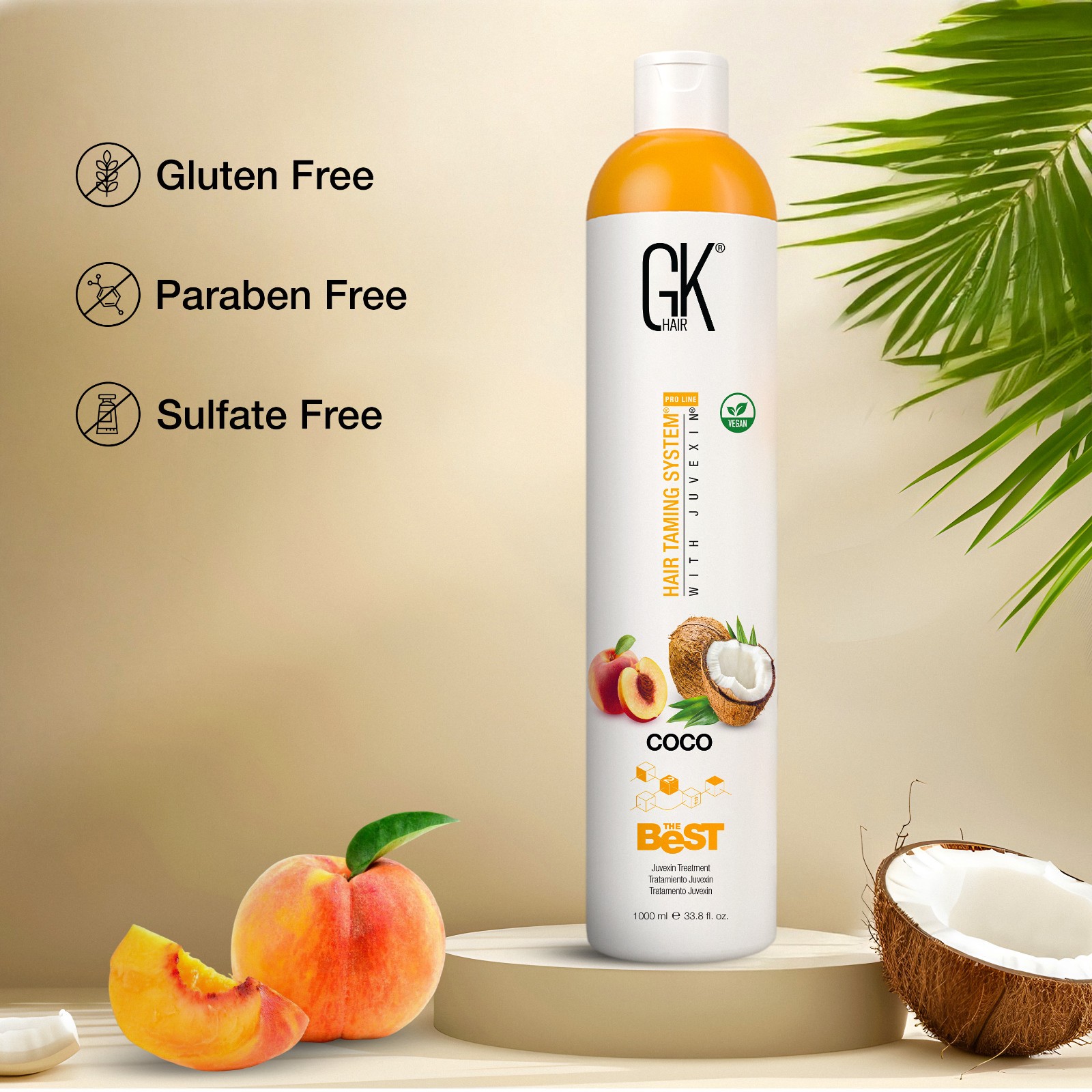 GK Hair The Best Coco 33.8oz Keratin Treatment for Smooth, Frizz-Free Hair