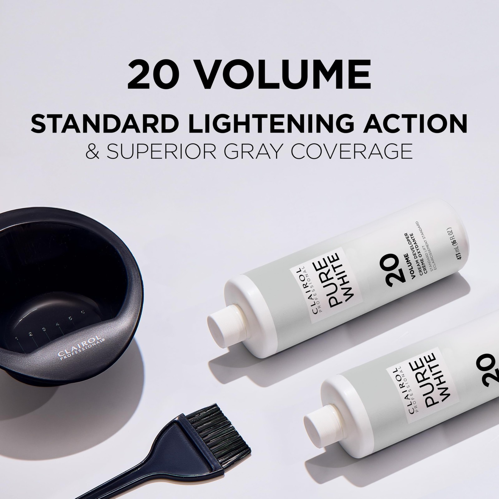 Pure White 20 Volume Hair Developers for Lightening & Gray Coverage