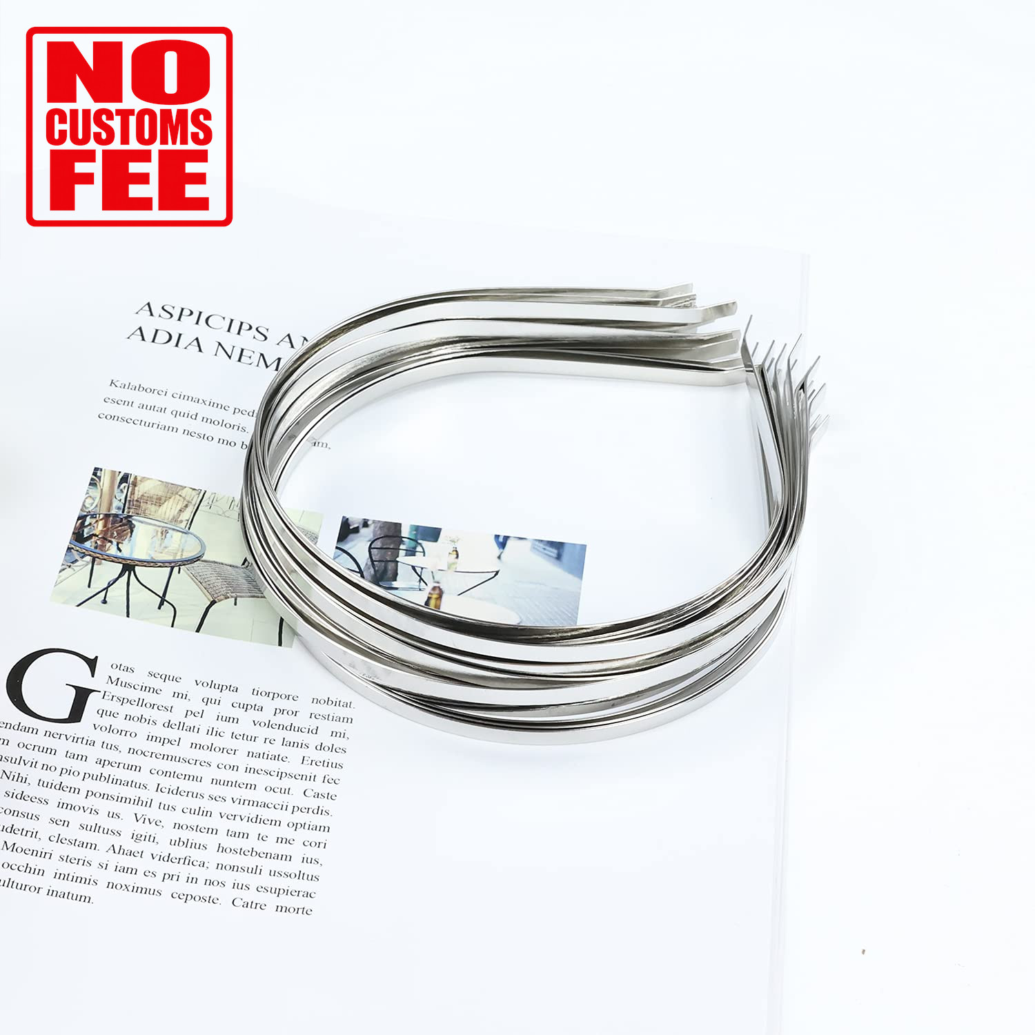 20 Pack Bulk 5 MM Thin Silver Gold Black Plain Blank Hard Metal Headbands Skinny