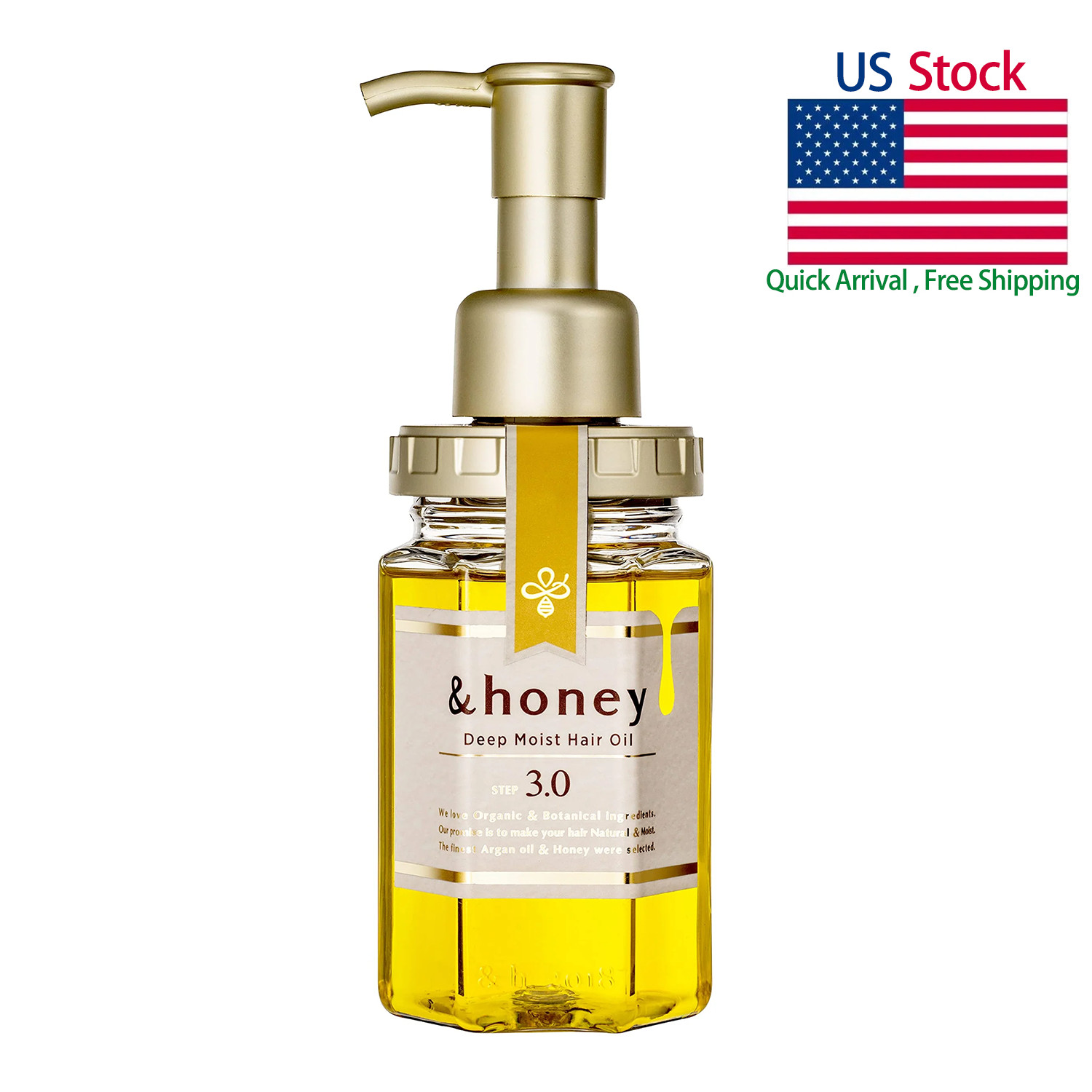 US Seller : &Honey Deep Moist Hair Oil Treatment 3.0 Organic Moisturizing 100mL