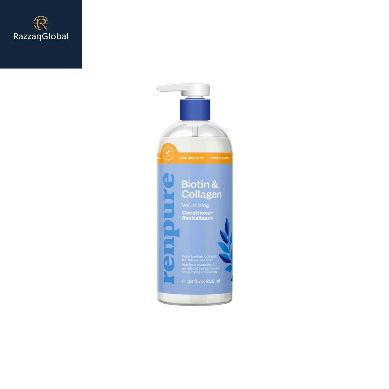 Renpure Biotin & Collagen Thickening Conditioner, for All Hair Types, 28 oz