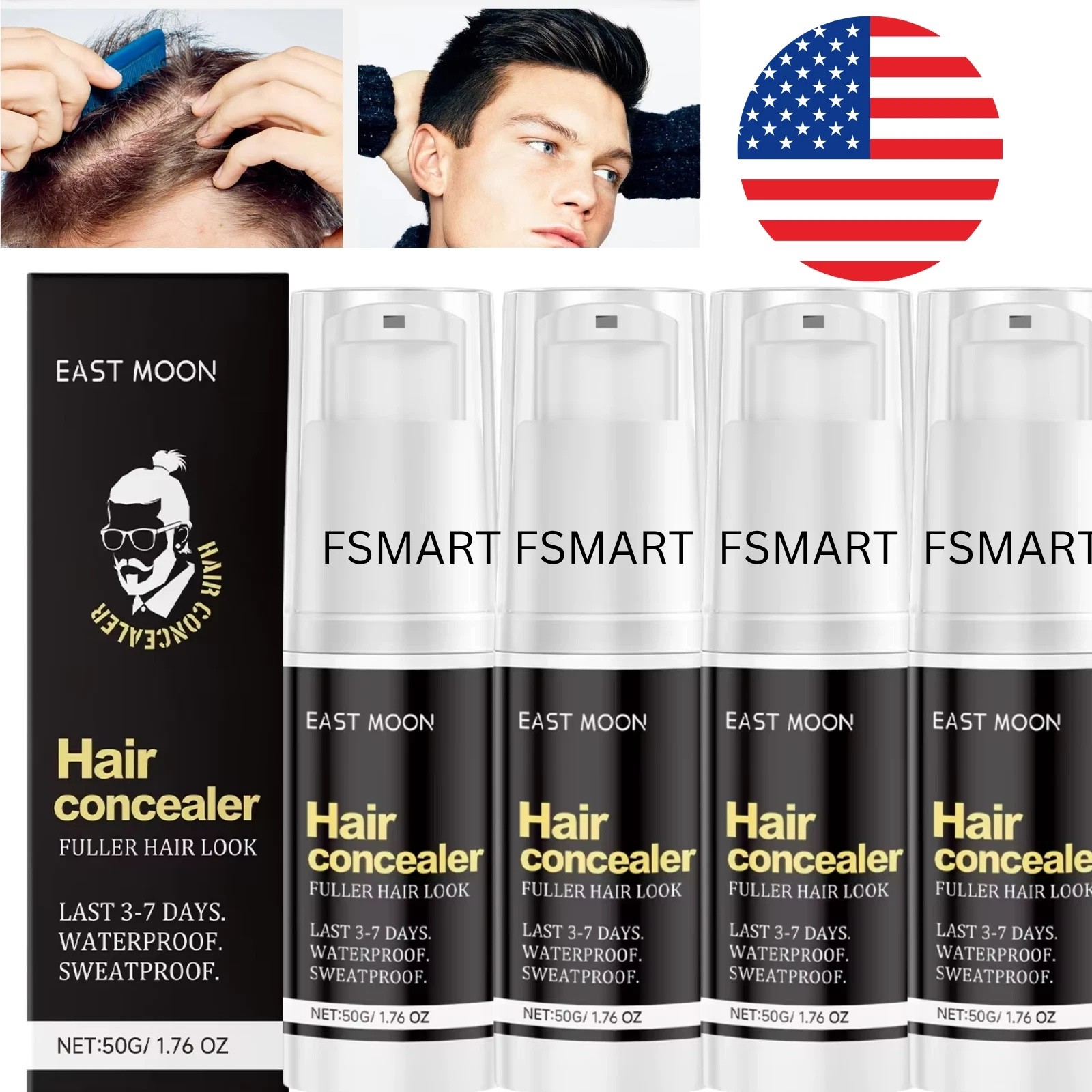 Hairfillup Hair Concealer Black 50g Enhance Hairline Powder For Women Men