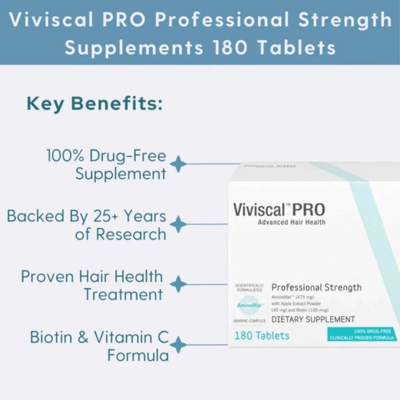 New Professional Hair Growth Supplement 180 Count natural hair growth