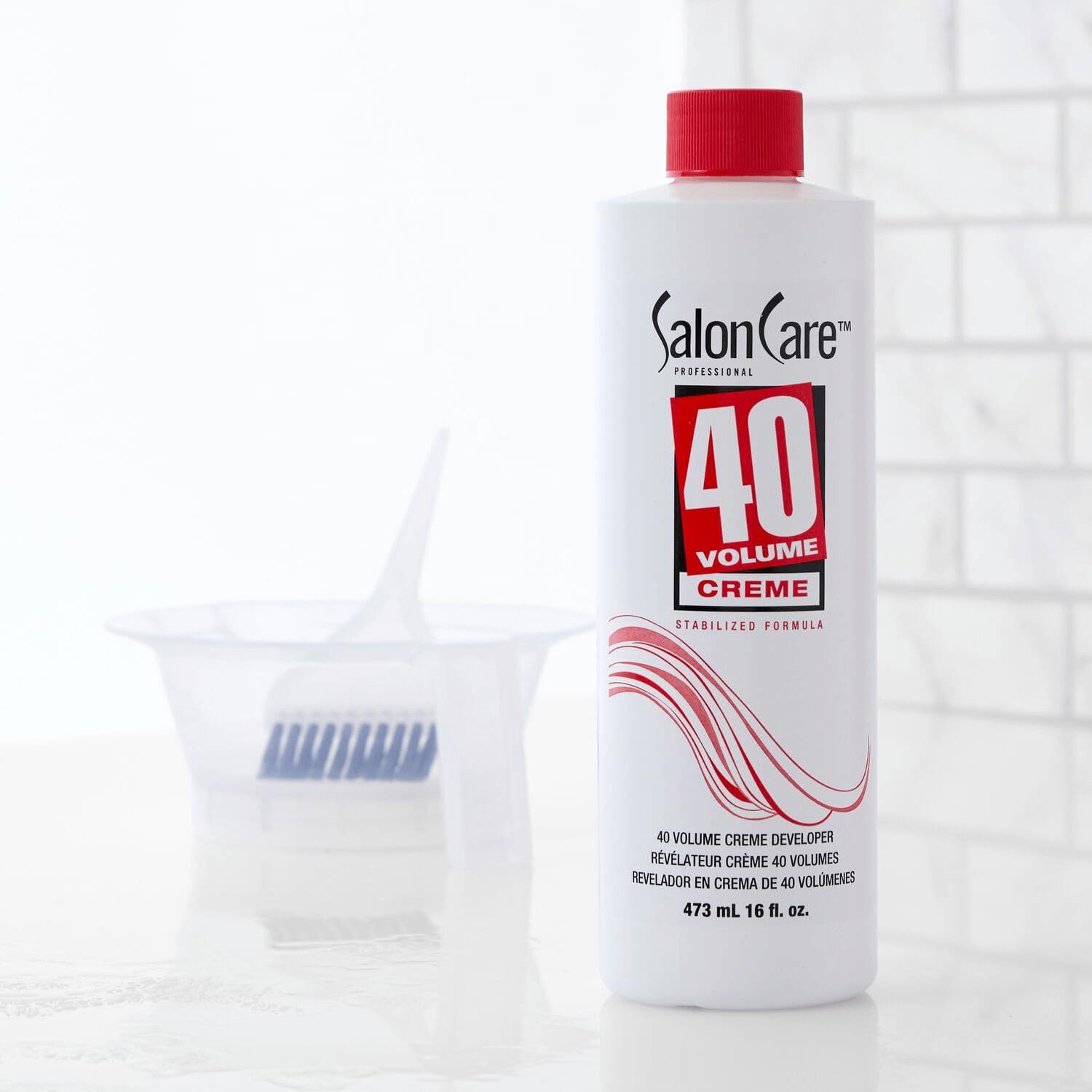 Salon Care 40 Volume Creme Developer, 16 Fl Oz (Pack of 1), Multi-colored