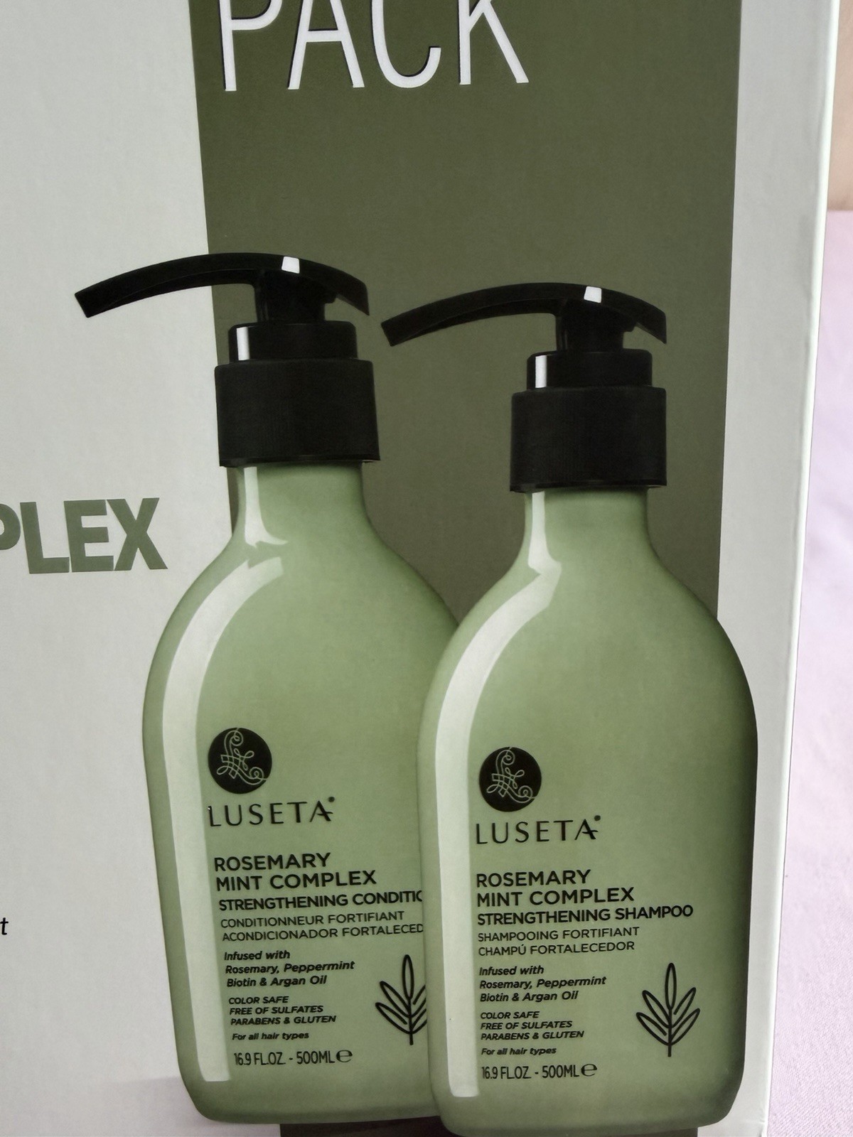 Luseta Rosemary Mint Complex Shampoo & Conditioner Set, 2×16.9 fl oz, Biotin